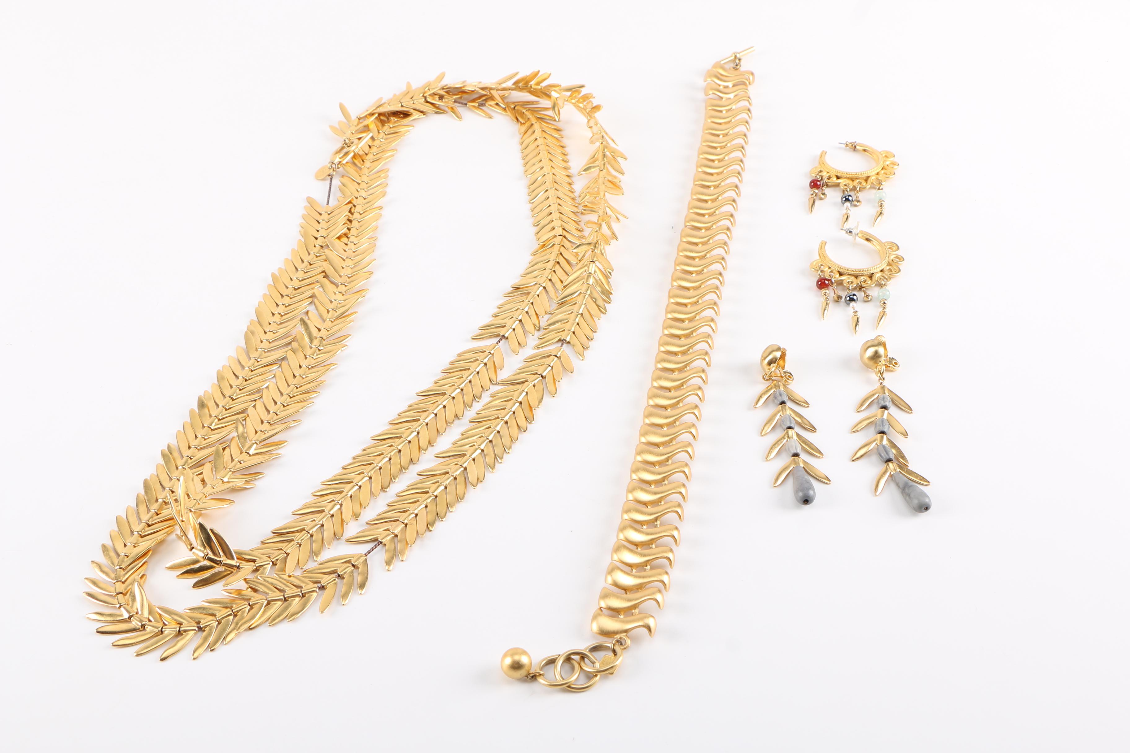 Assorted Gold Tone Jewelry Including Anne Klein Couture
