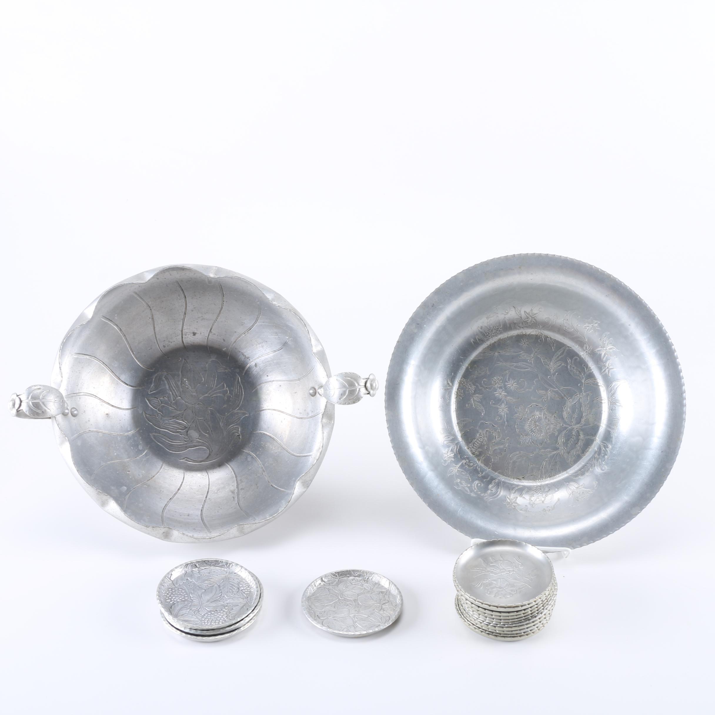 Hammered Aluminum Serve Ware