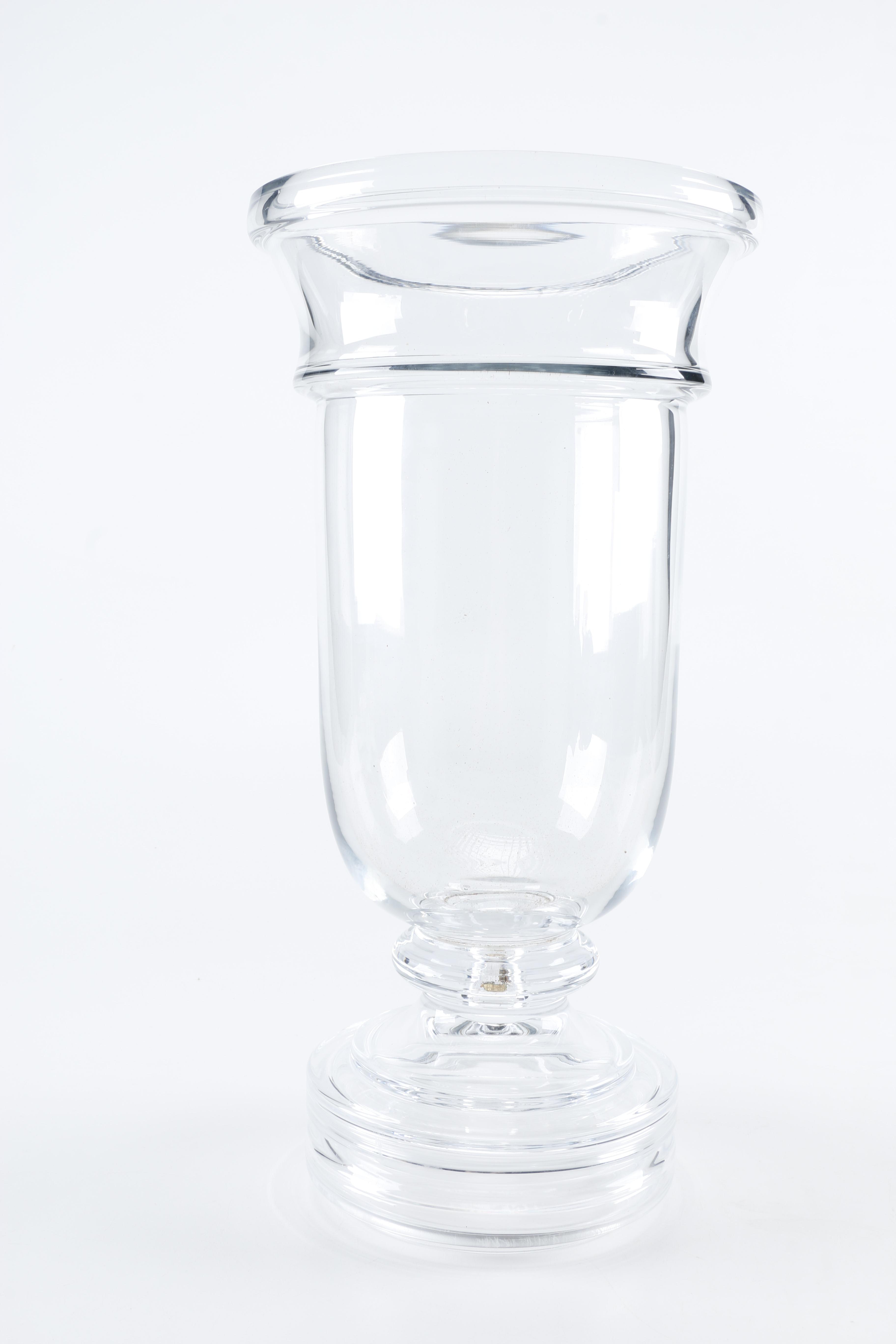 Glass Pedestal Vase With Decorative Fruit