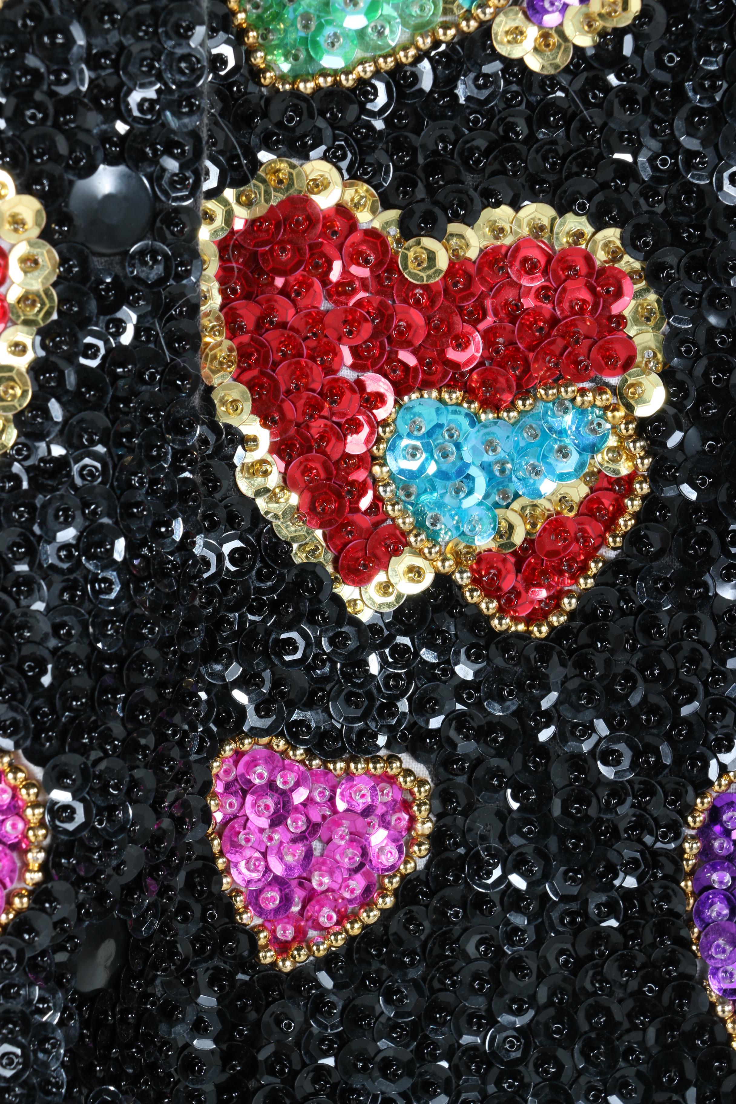 Women's Vintage Sequin Heart Vest