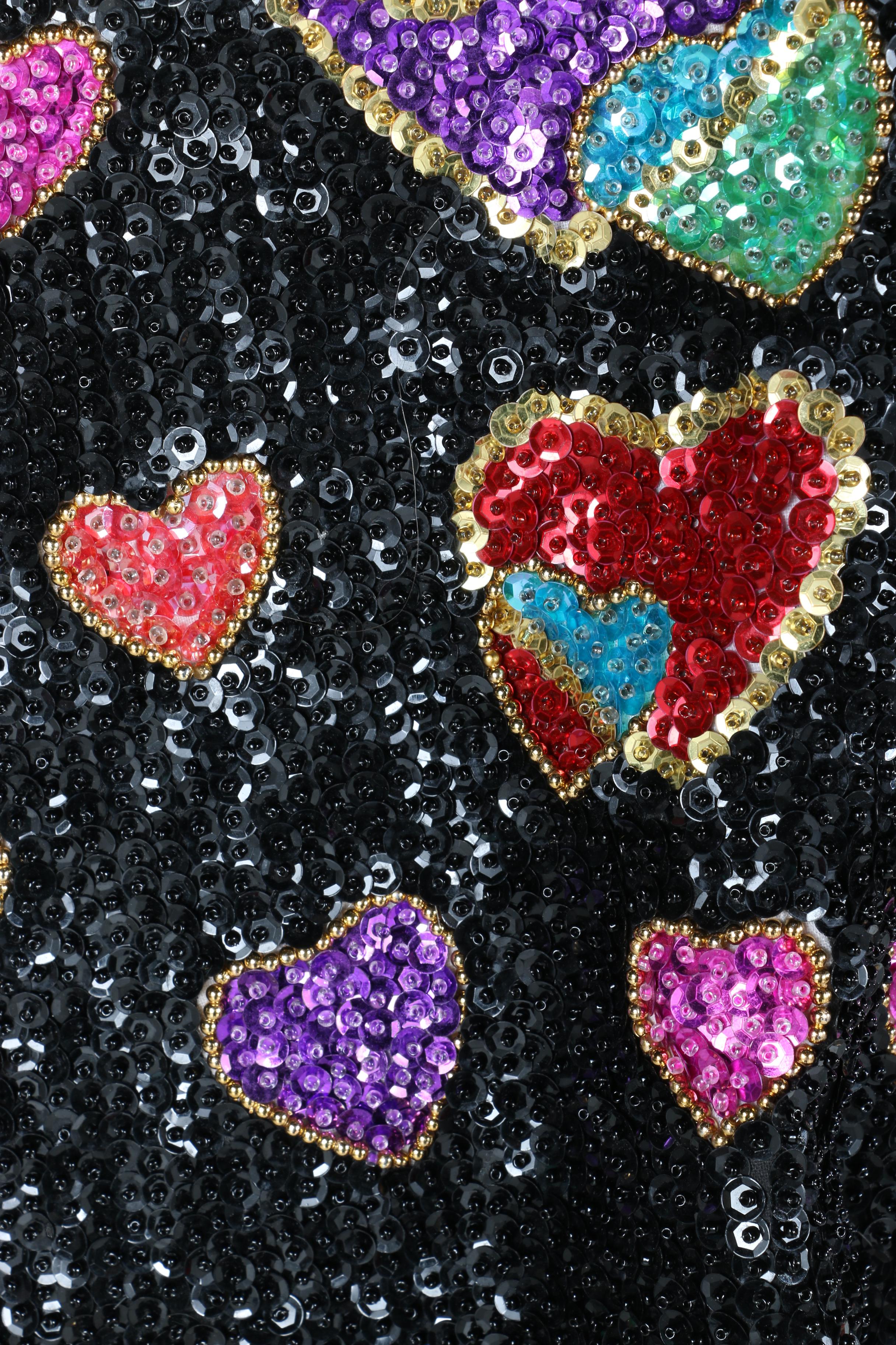 Women's Vintage Sequin Heart Vest