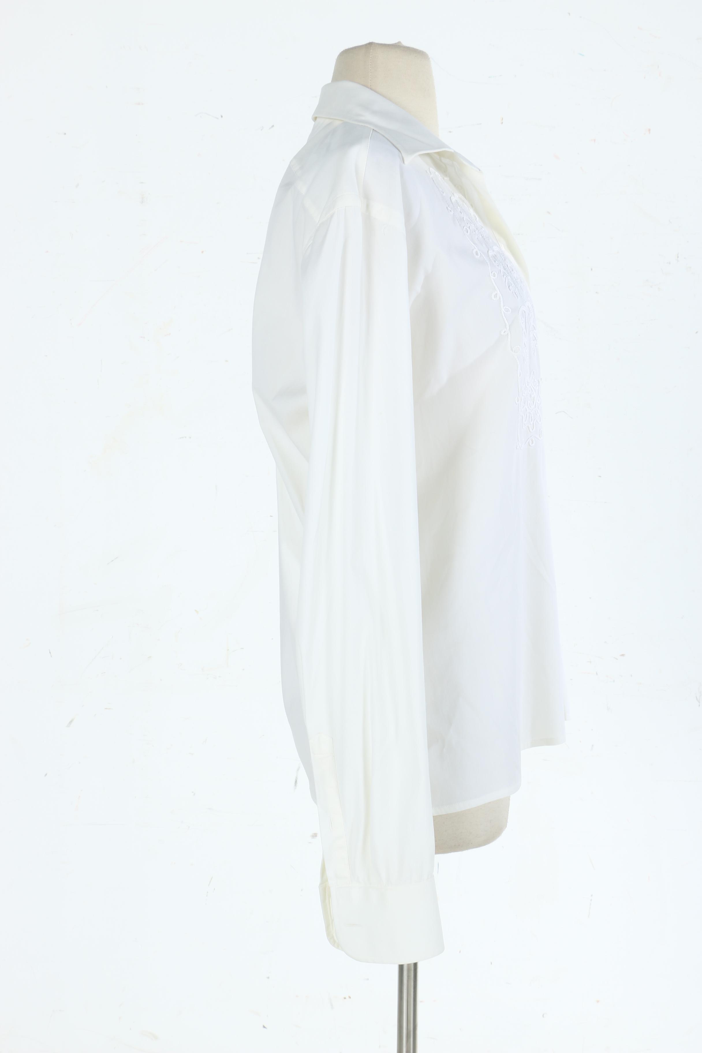 Prada Unisex Cream Color Embroidered Blouse