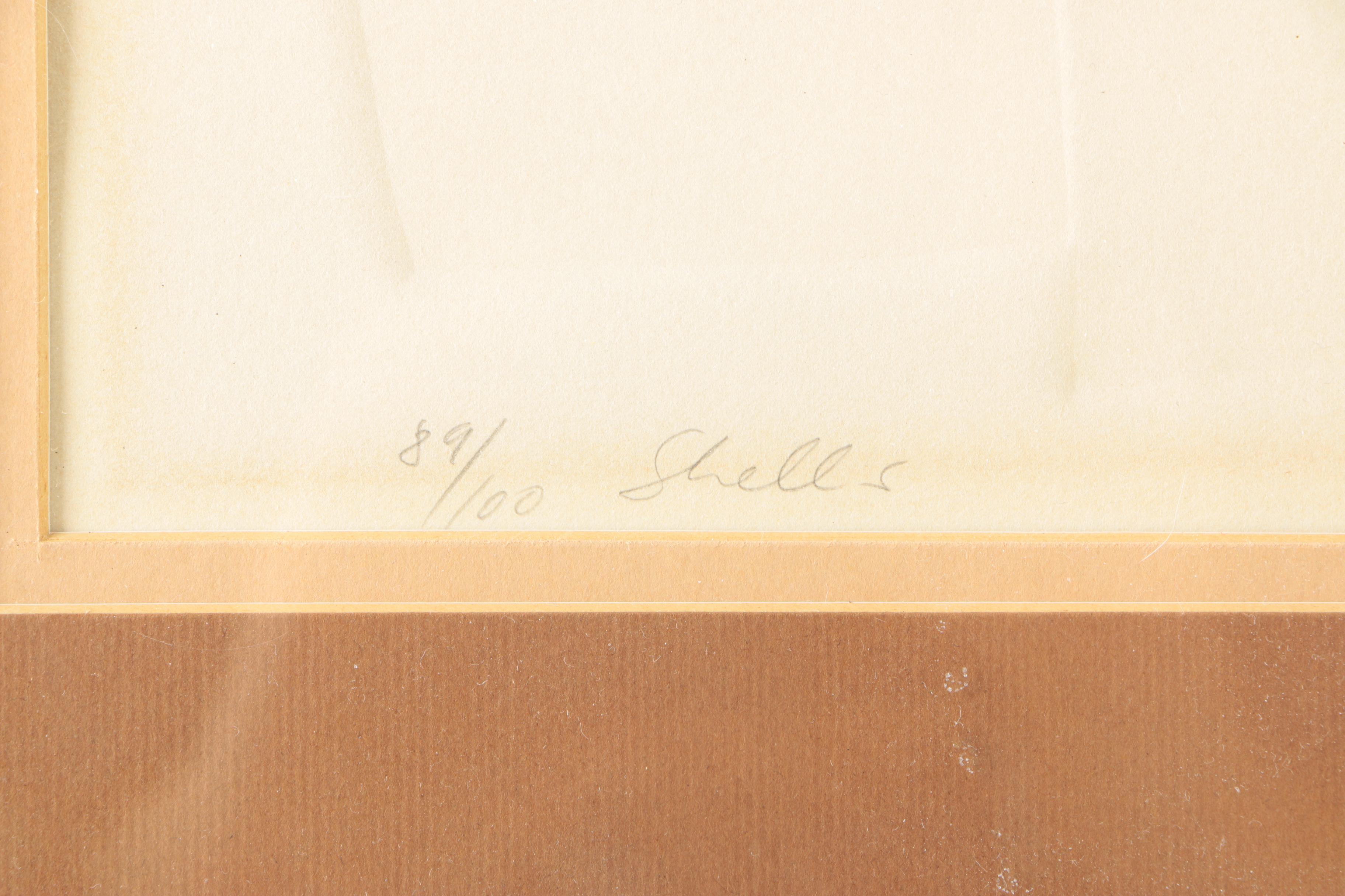 Limited Edition 1977 Print With Mixed Media on Embossed Paper "Shells"