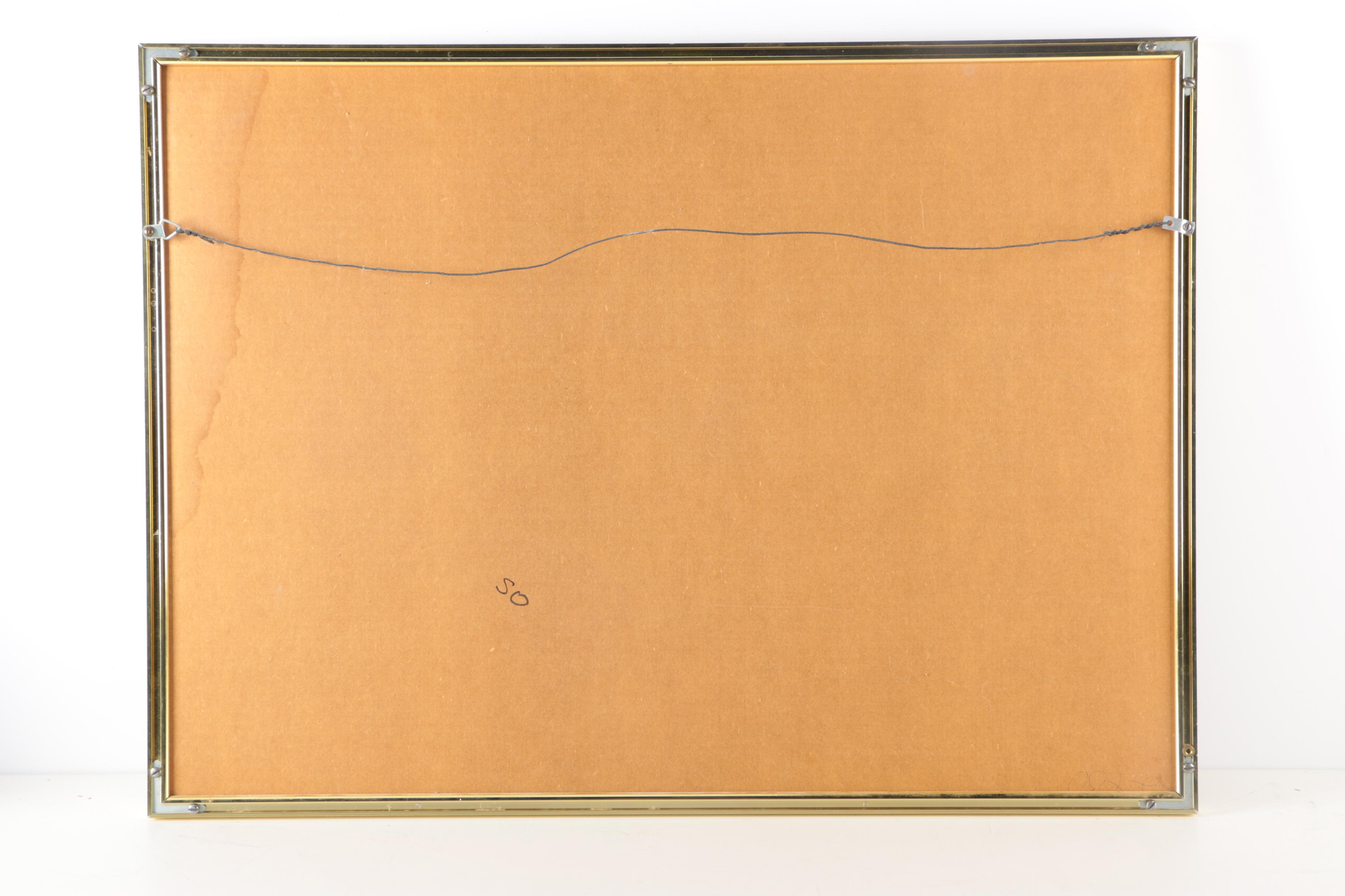 Limited Edition 1977 Print With Mixed Media on Embossed Paper "Shells"