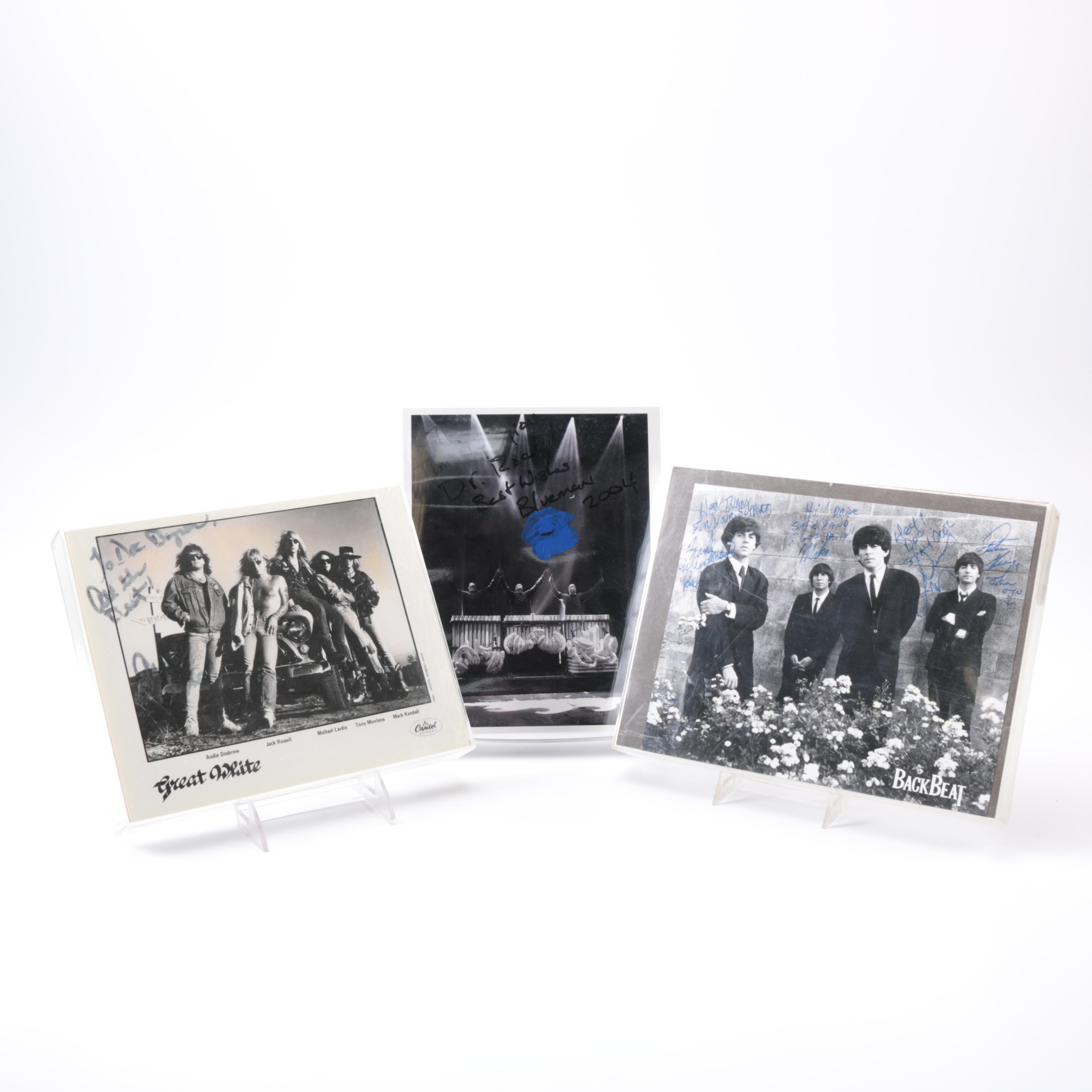 Great White, Blueman Group and BackBeat Signed Photos