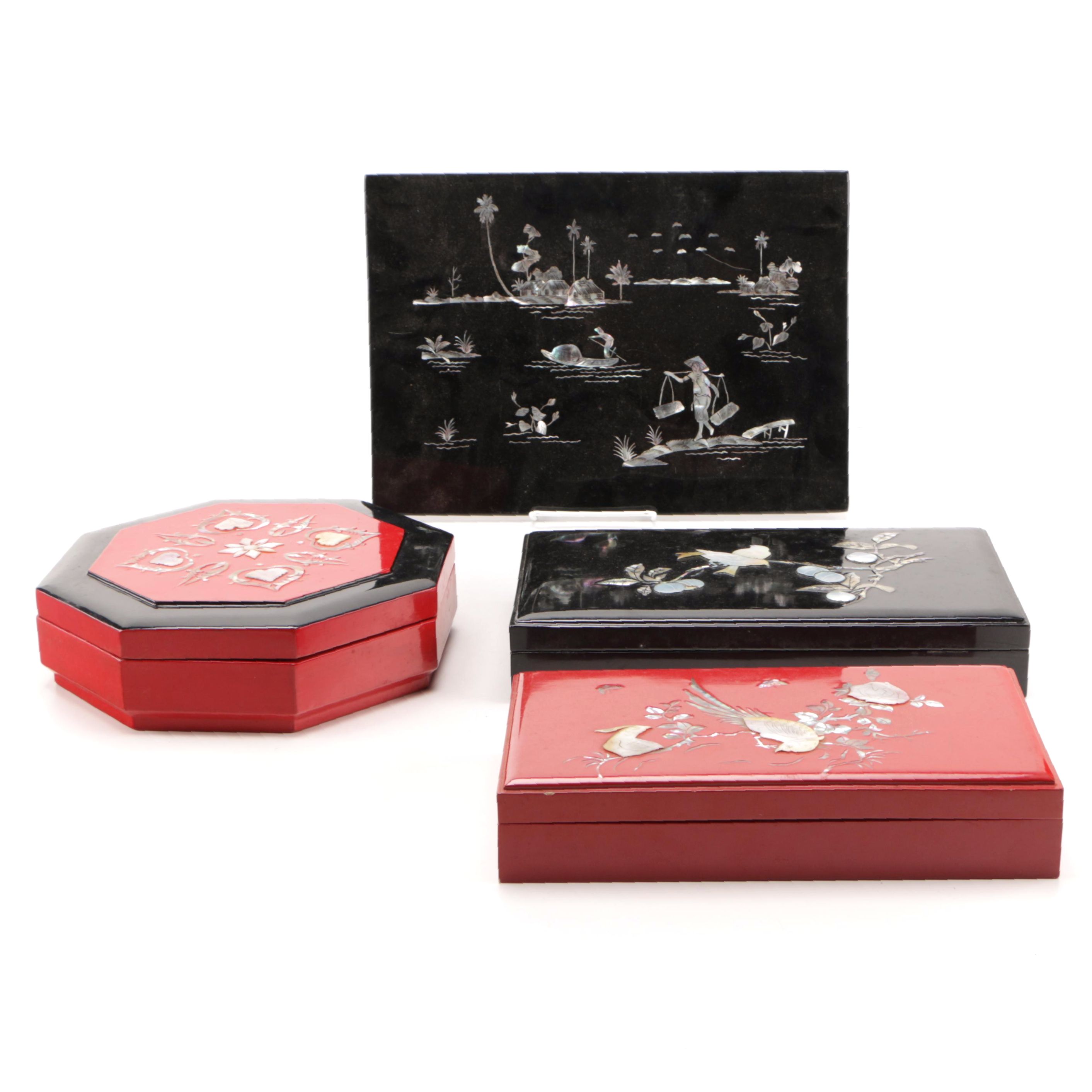 Asian-Inspired Boxes and Decor with Mother of Pearl Details