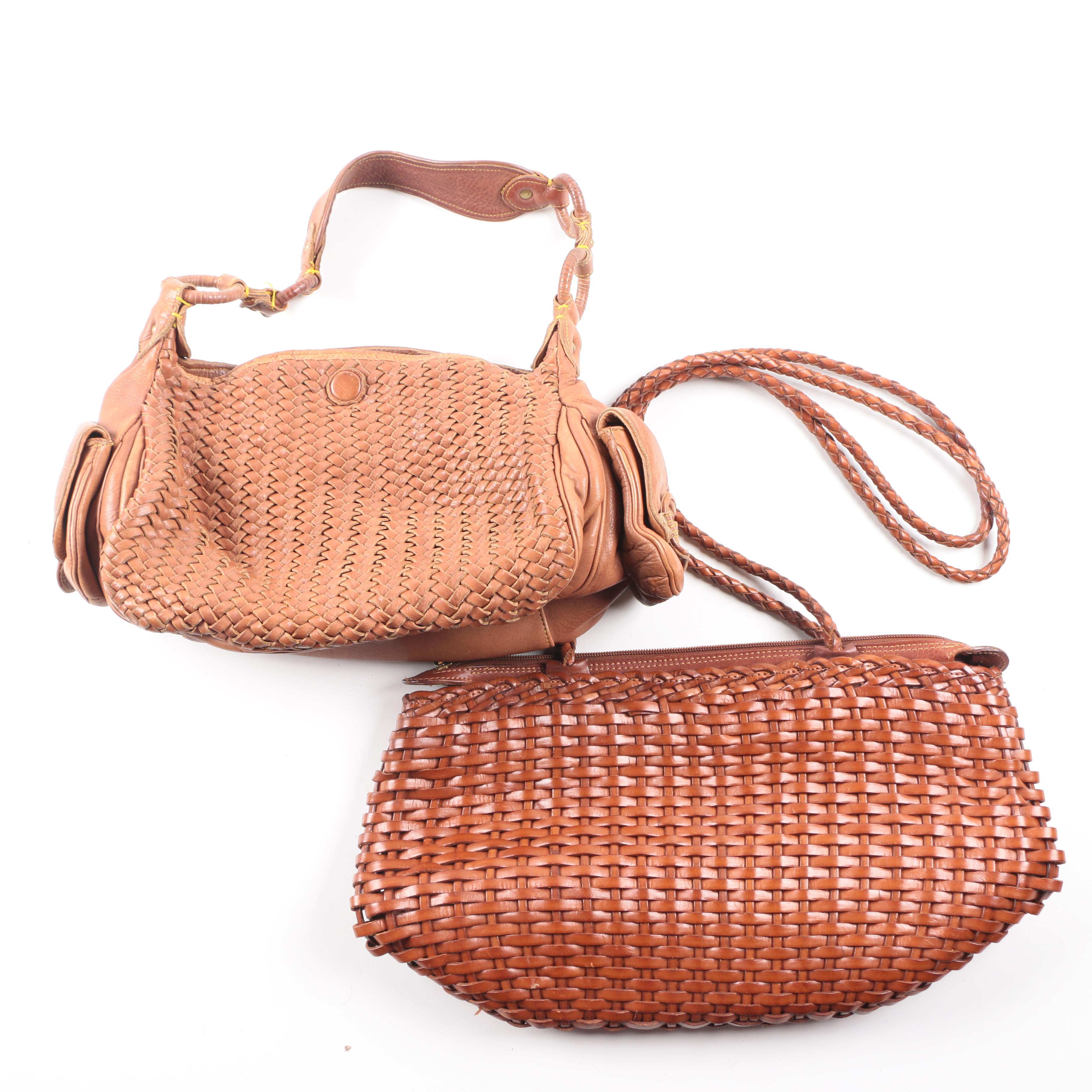 Woven Leather Purses Including Ellepi and Cole Haan