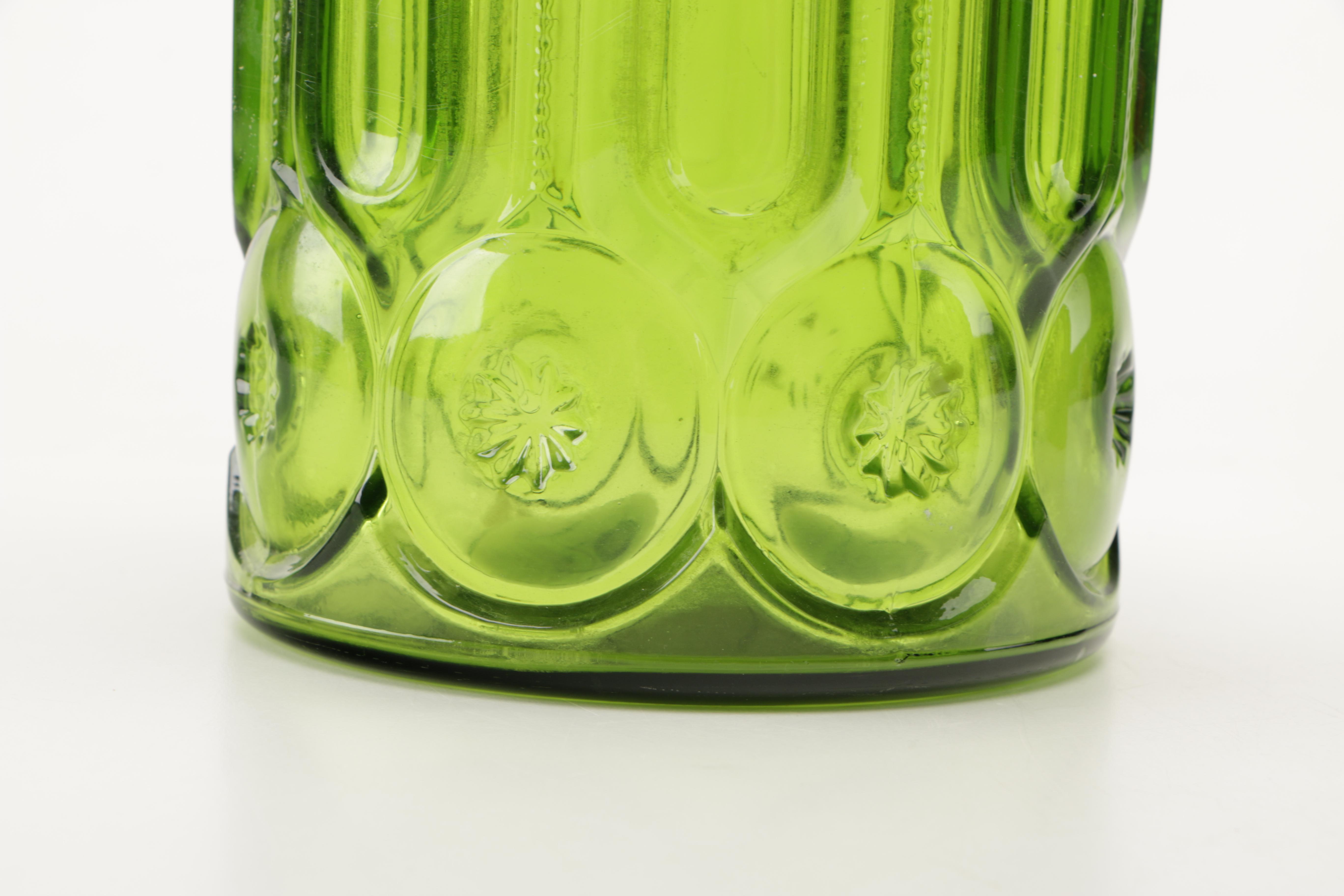 Vintage Green Glass Canisters