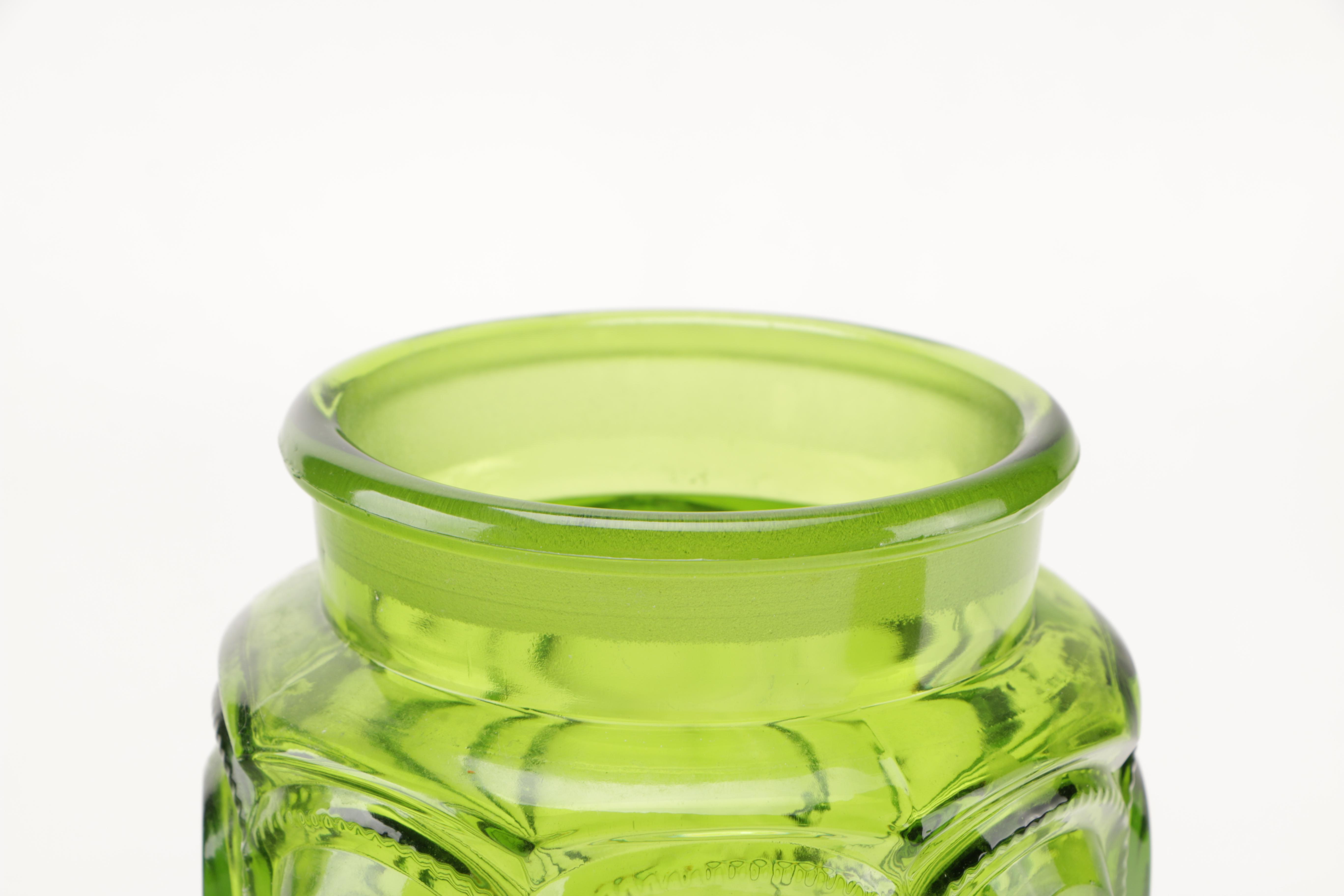 Vintage Green Glass Canisters