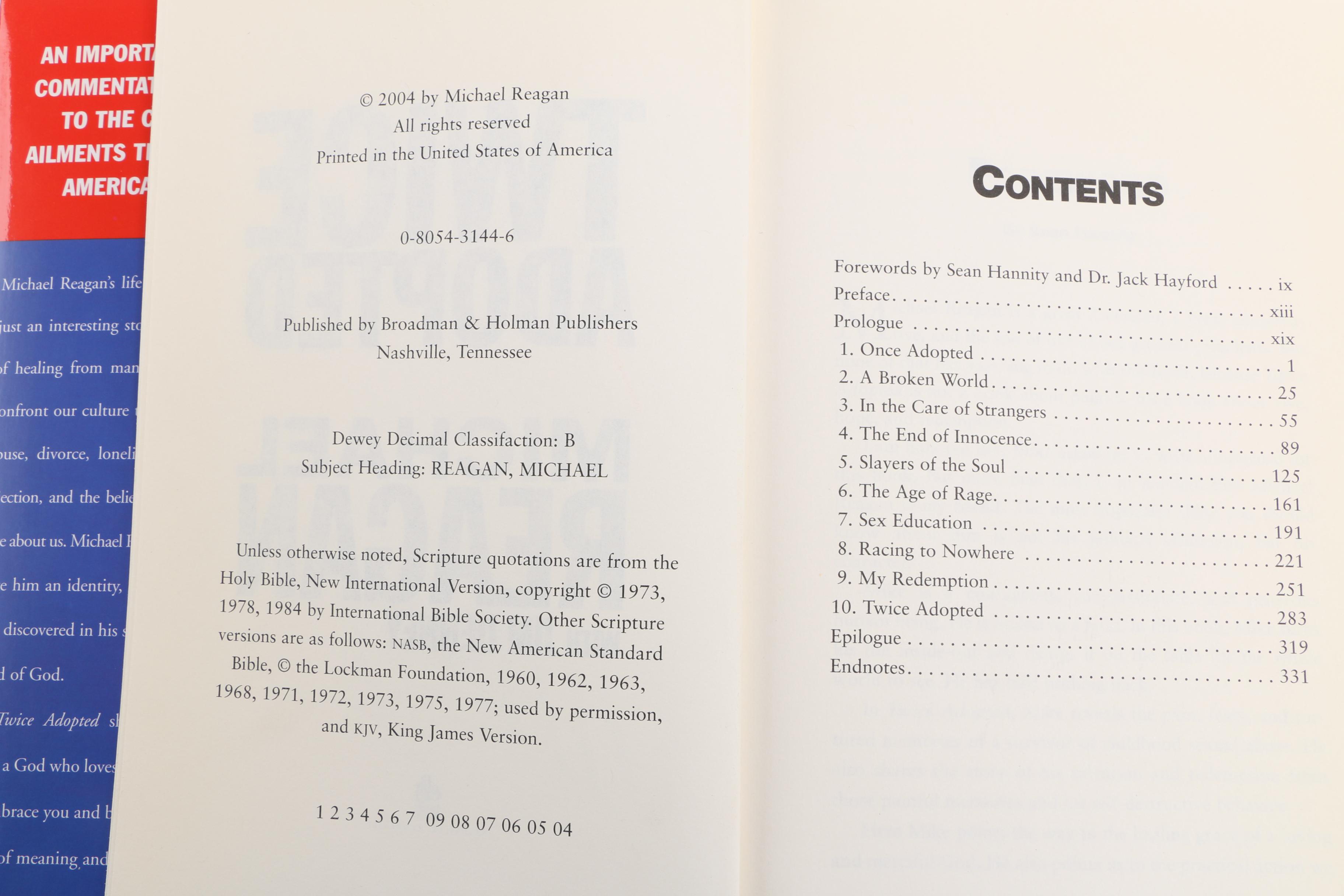 Signed "Twice Adopted" by Michael Reagan