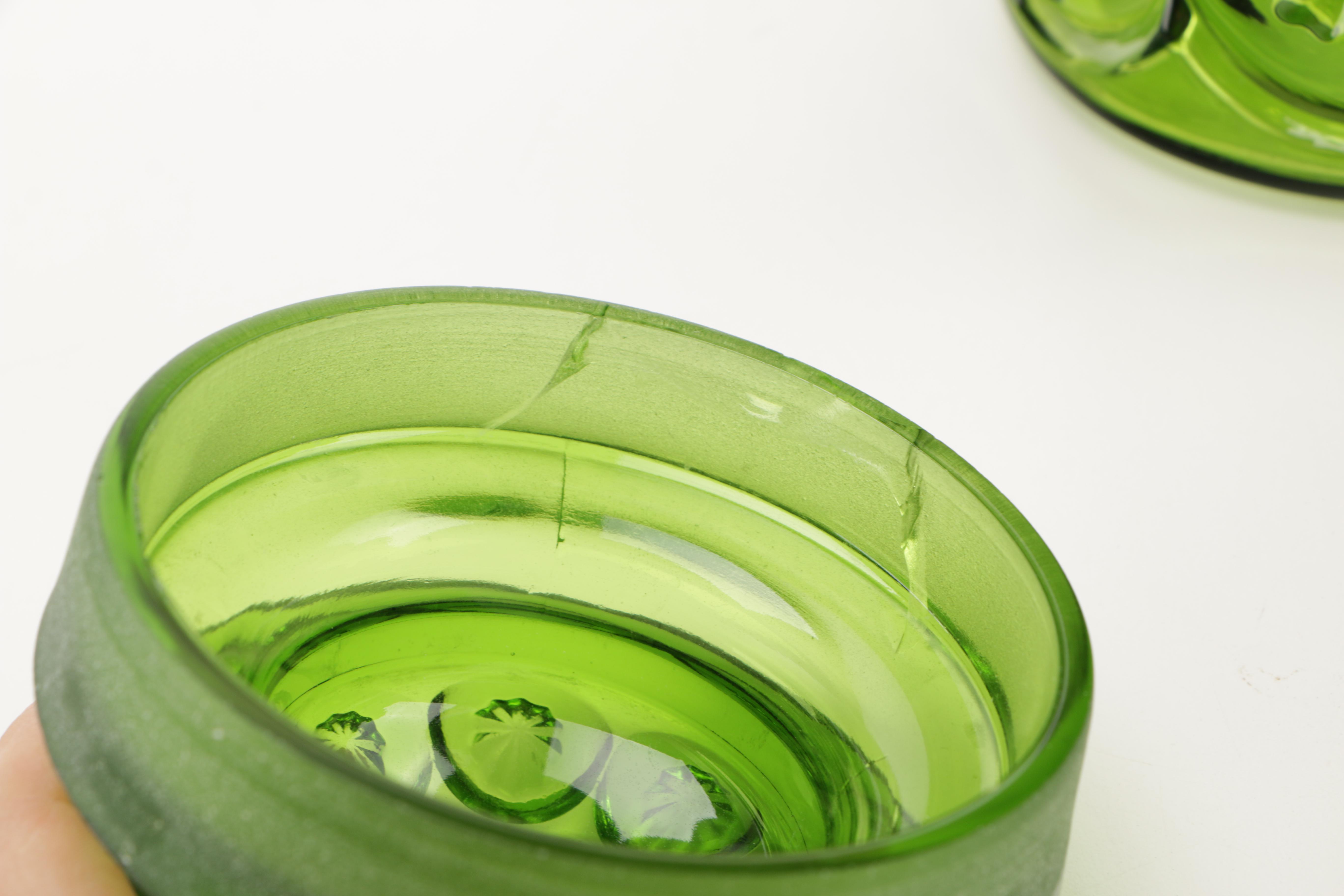 Vintage Green Glass Canisters
