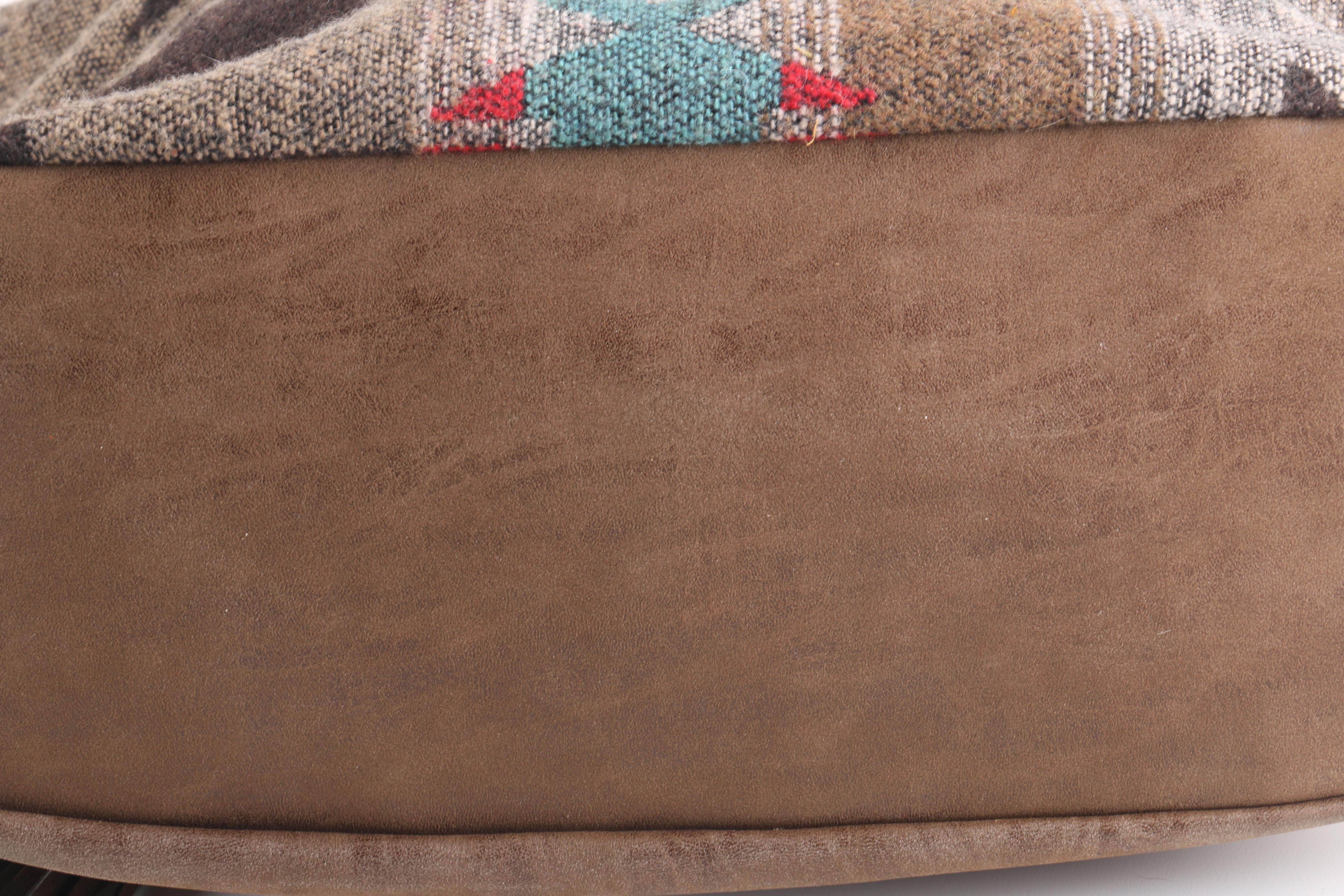 Embossed Leather Floral Purse and Aztec Print Shoulder Bag