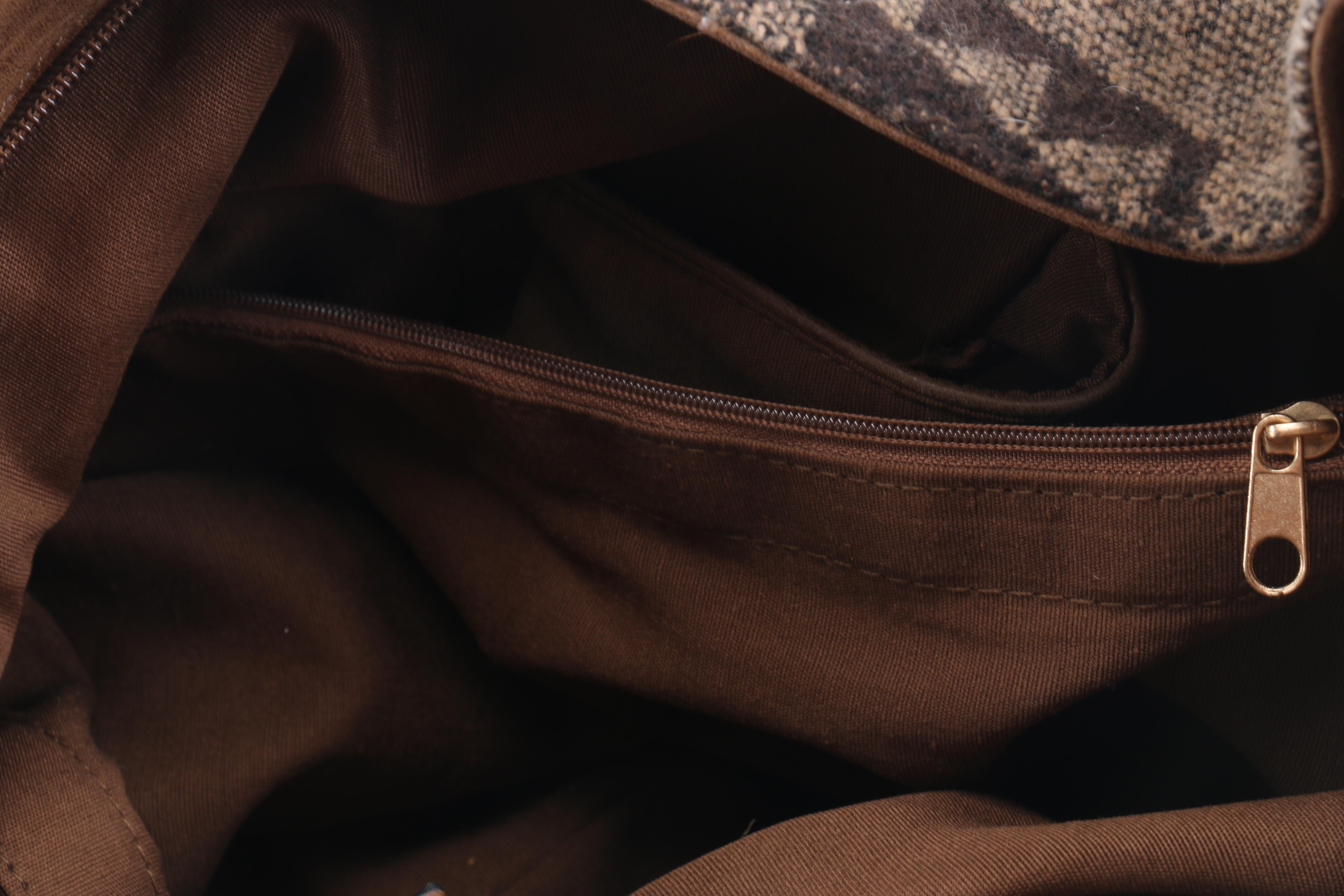 Embossed Leather Floral Purse and Aztec Print Shoulder Bag