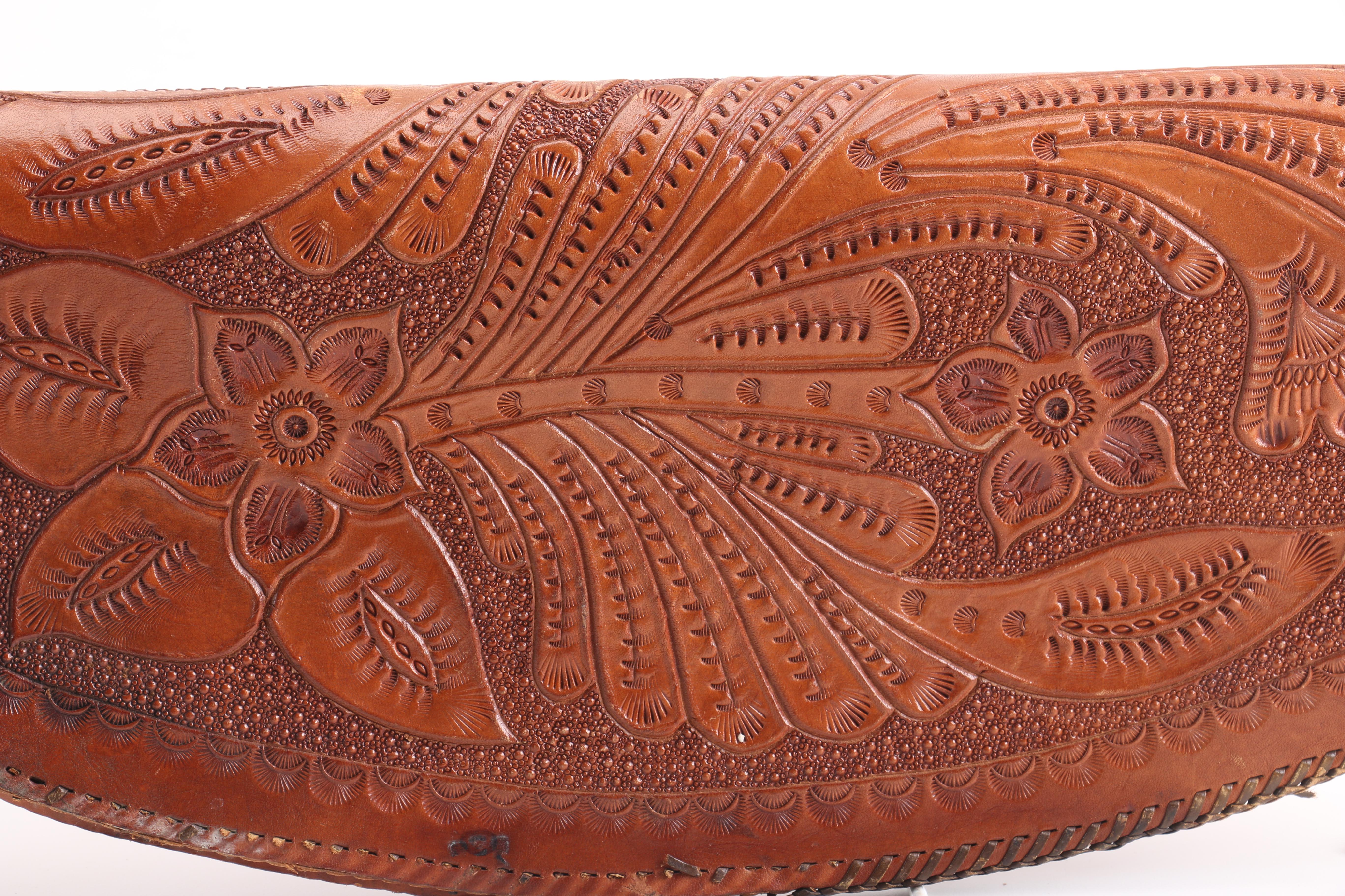 Embossed Leather Floral Purse and Aztec Print Shoulder Bag