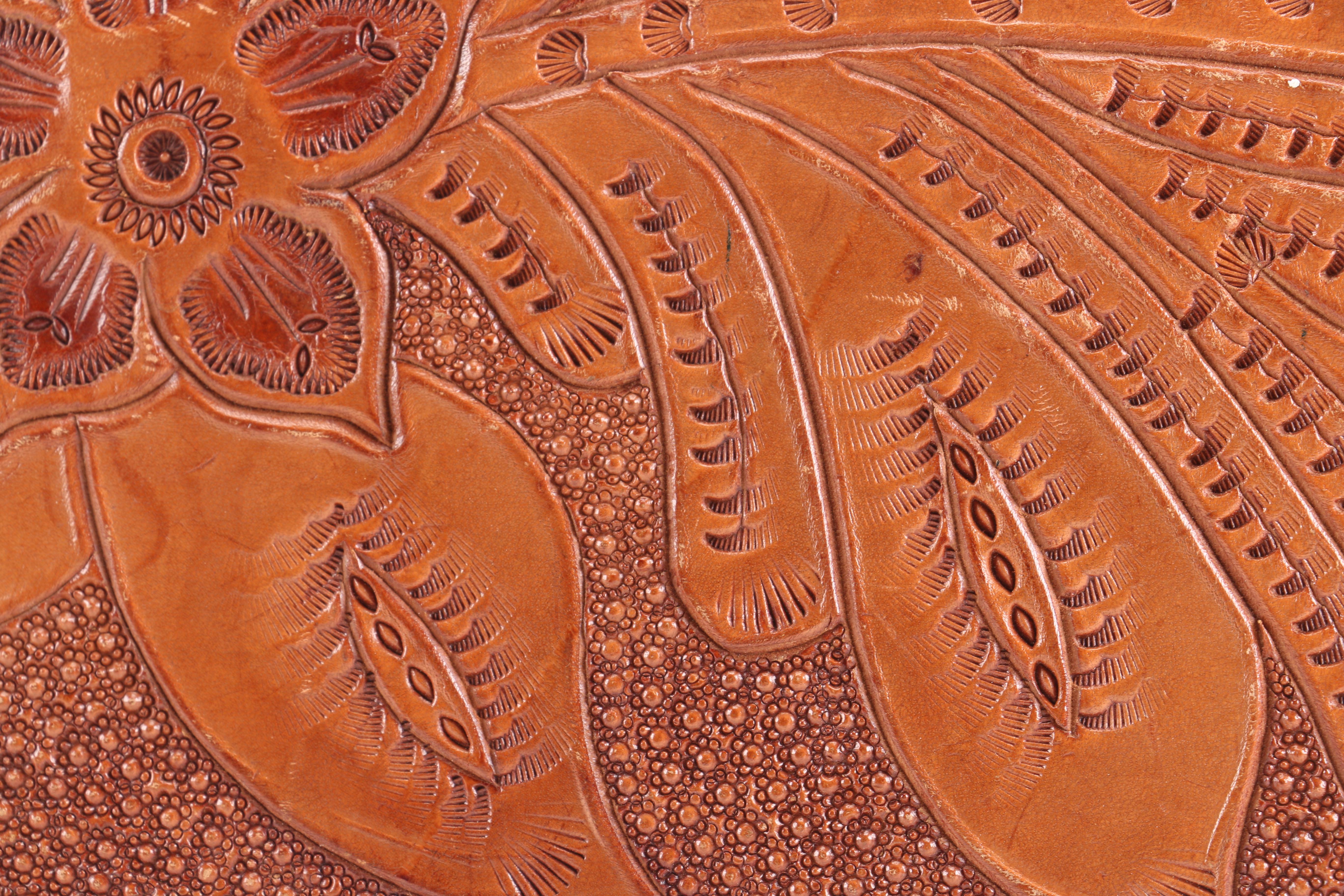 Embossed Leather Floral Purse and Aztec Print Shoulder Bag