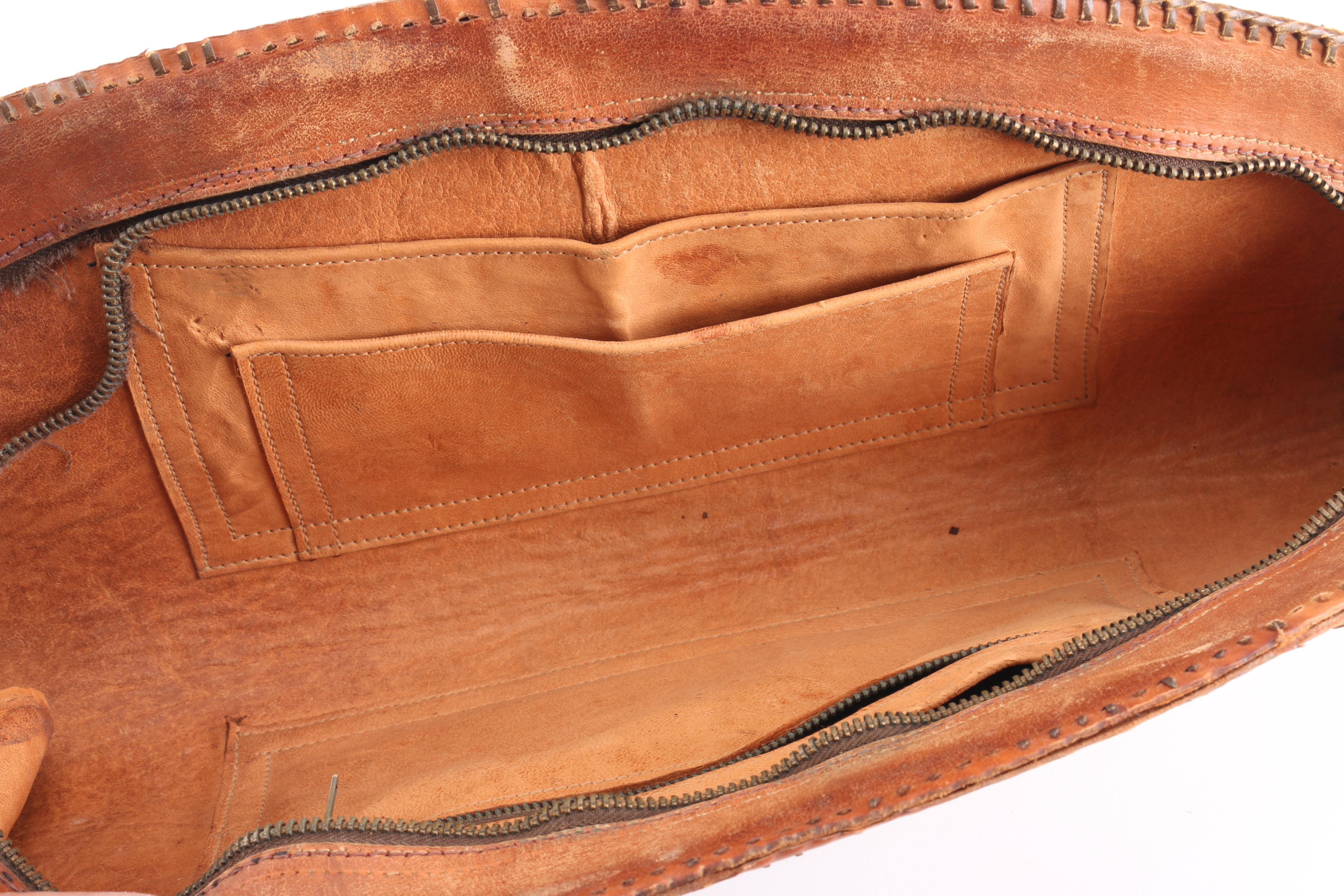 Embossed Leather Floral Purse and Aztec Print Shoulder Bag