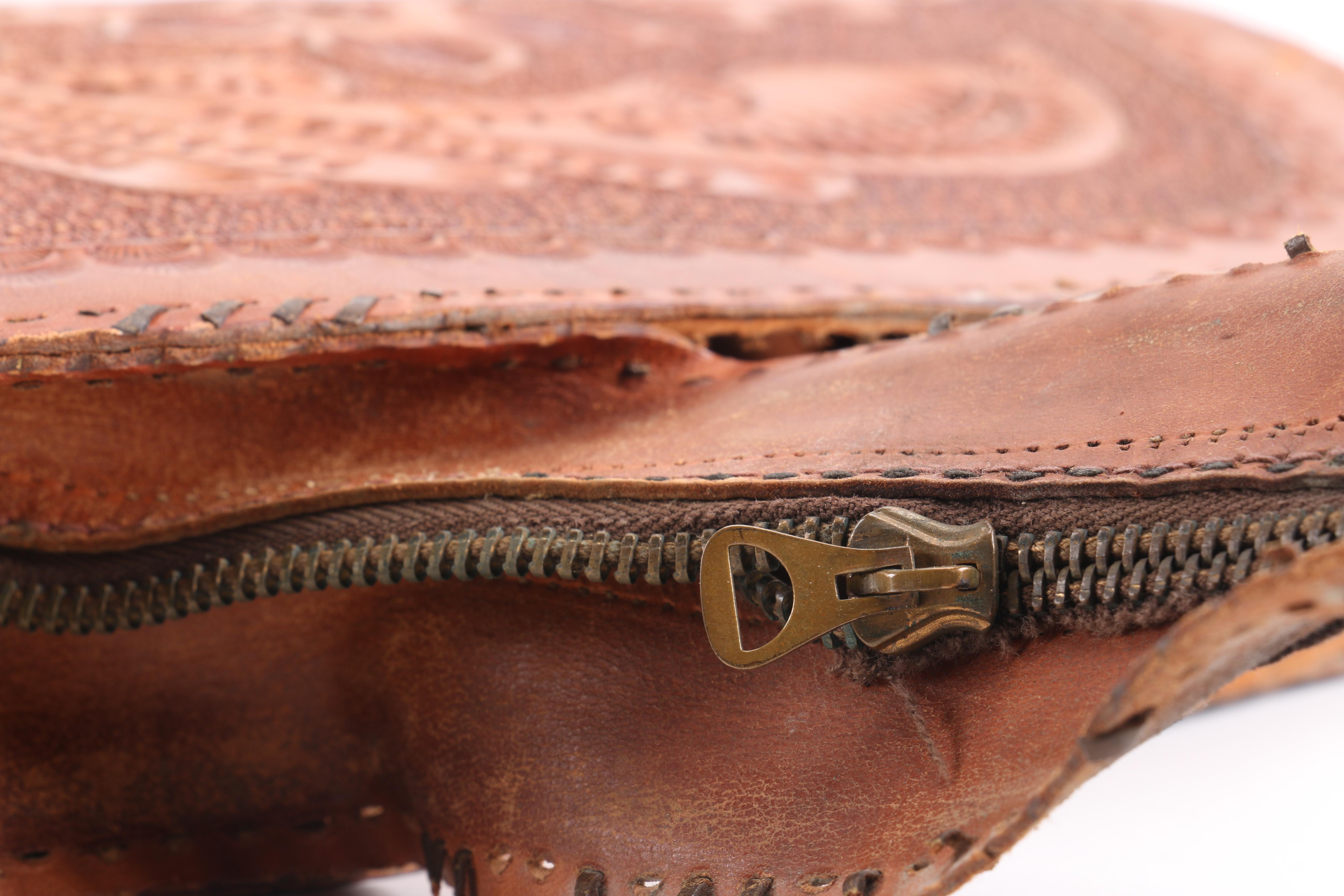 Embossed Leather Floral Purse and Aztec Print Shoulder Bag