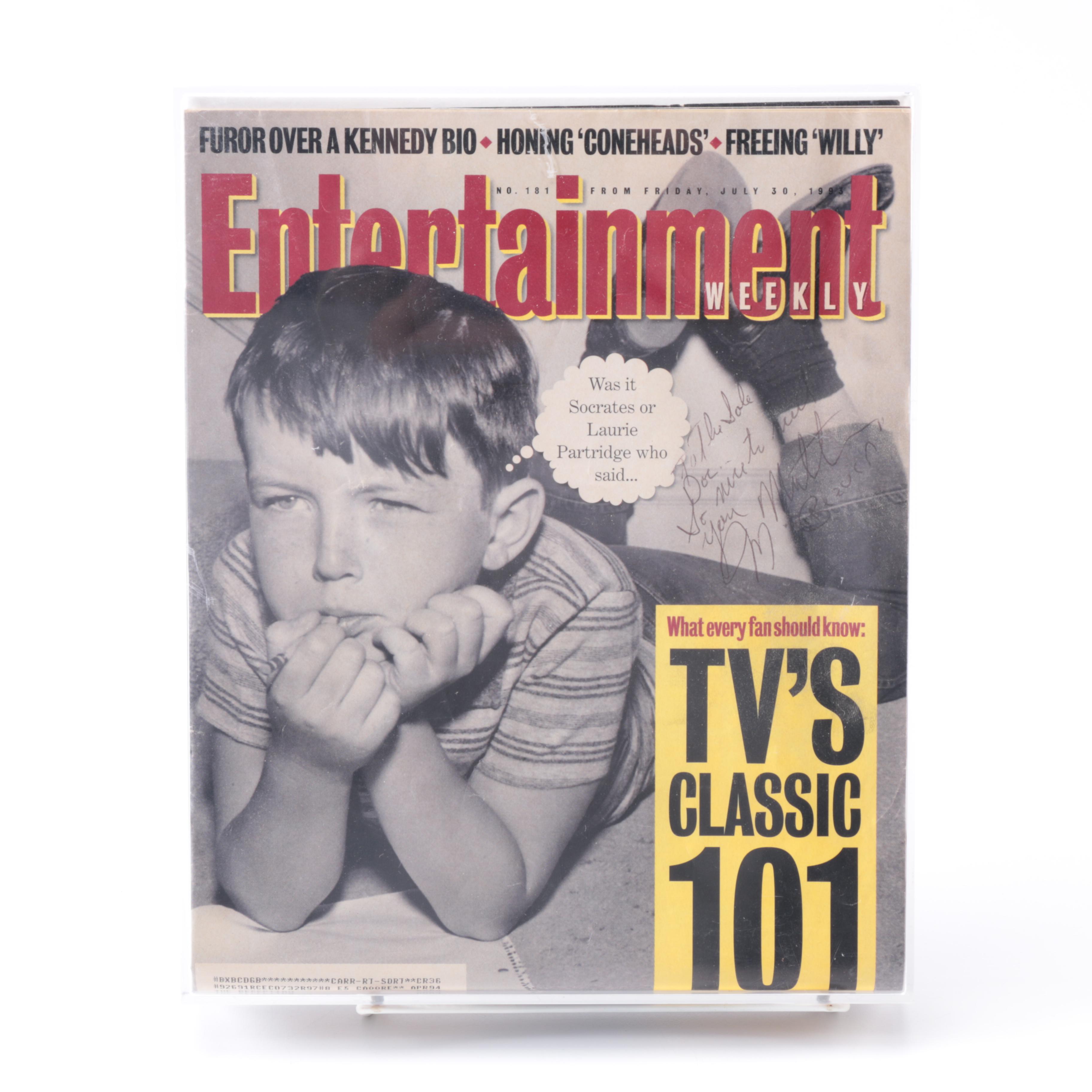 Signed "Jerry Mathers" Entertainment Weekly Magazine Cover