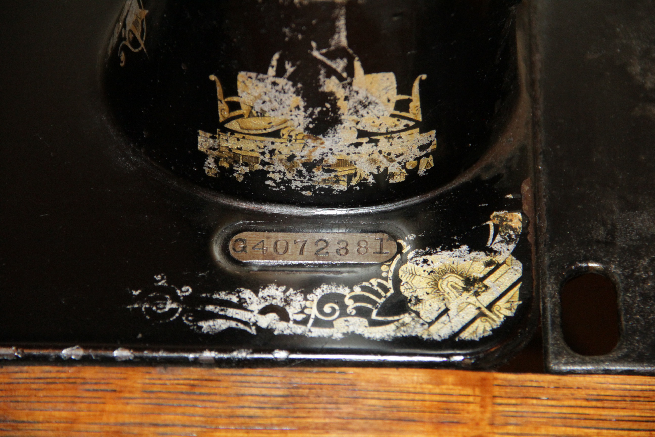 Antique Wooden Singer Sewing Machine and Table