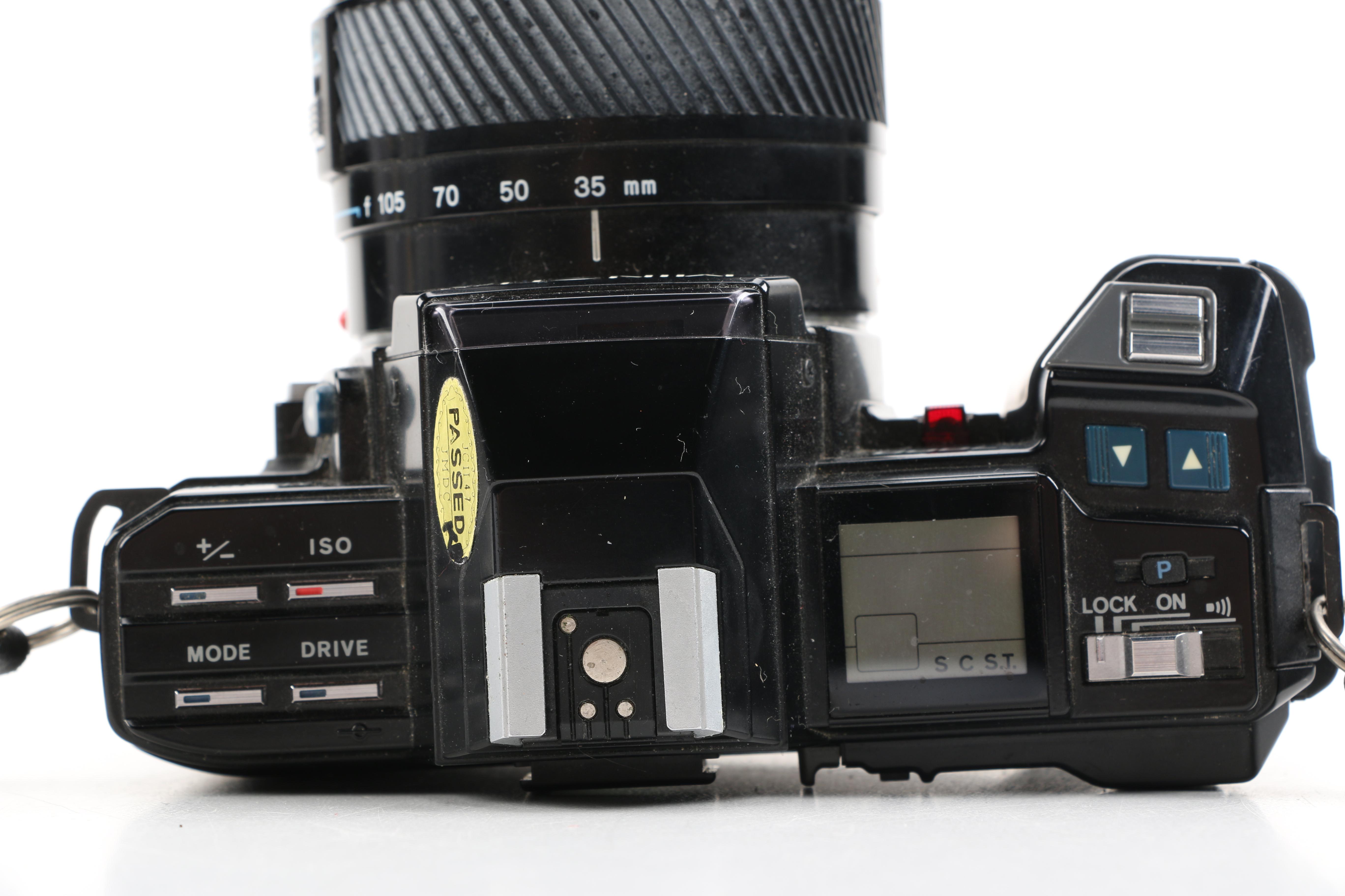 1980s Minolta Maxxum 7000 Camera and Accessories Including Velbon Tripod