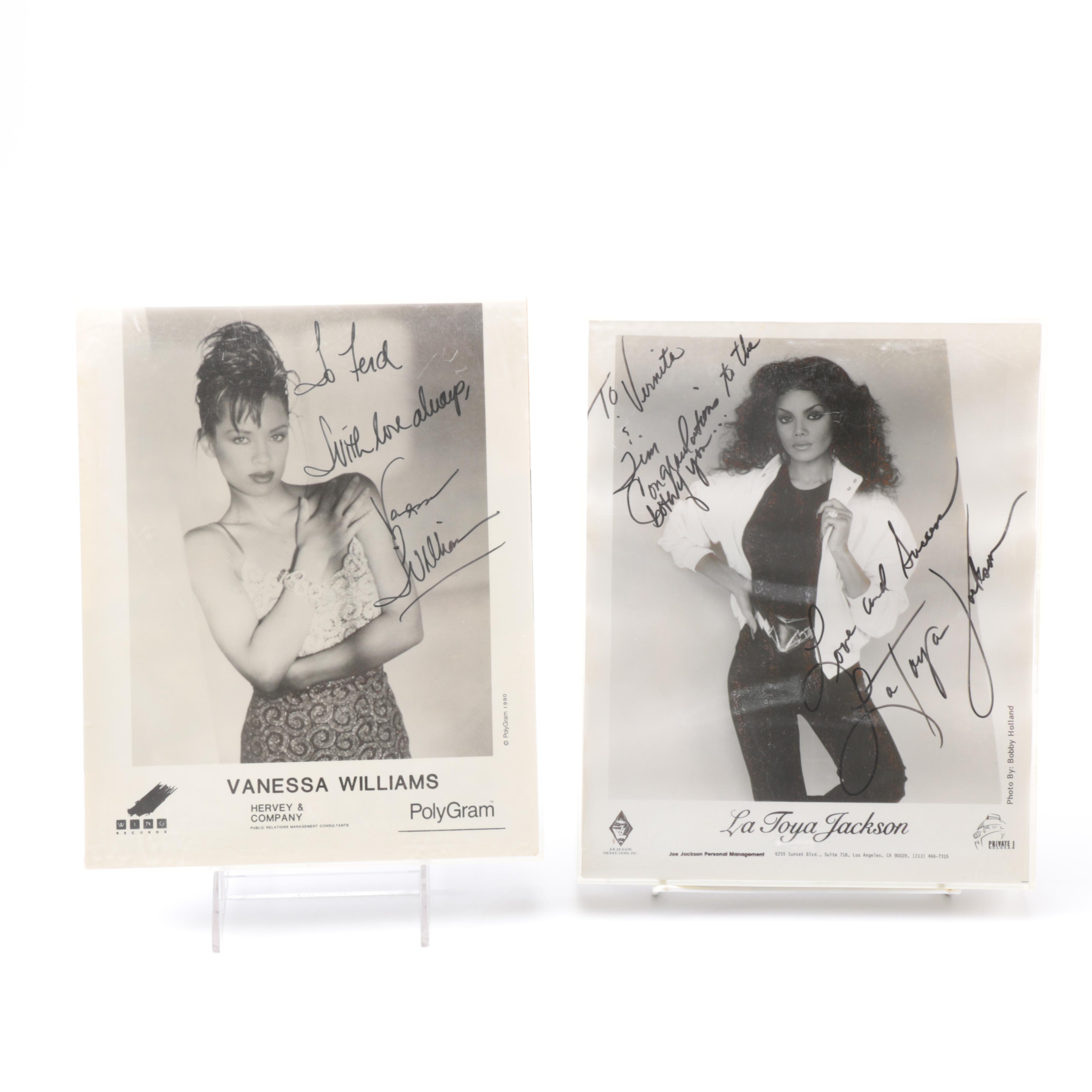 Vanessa Williams & La Toya Jackson Signed Photographs