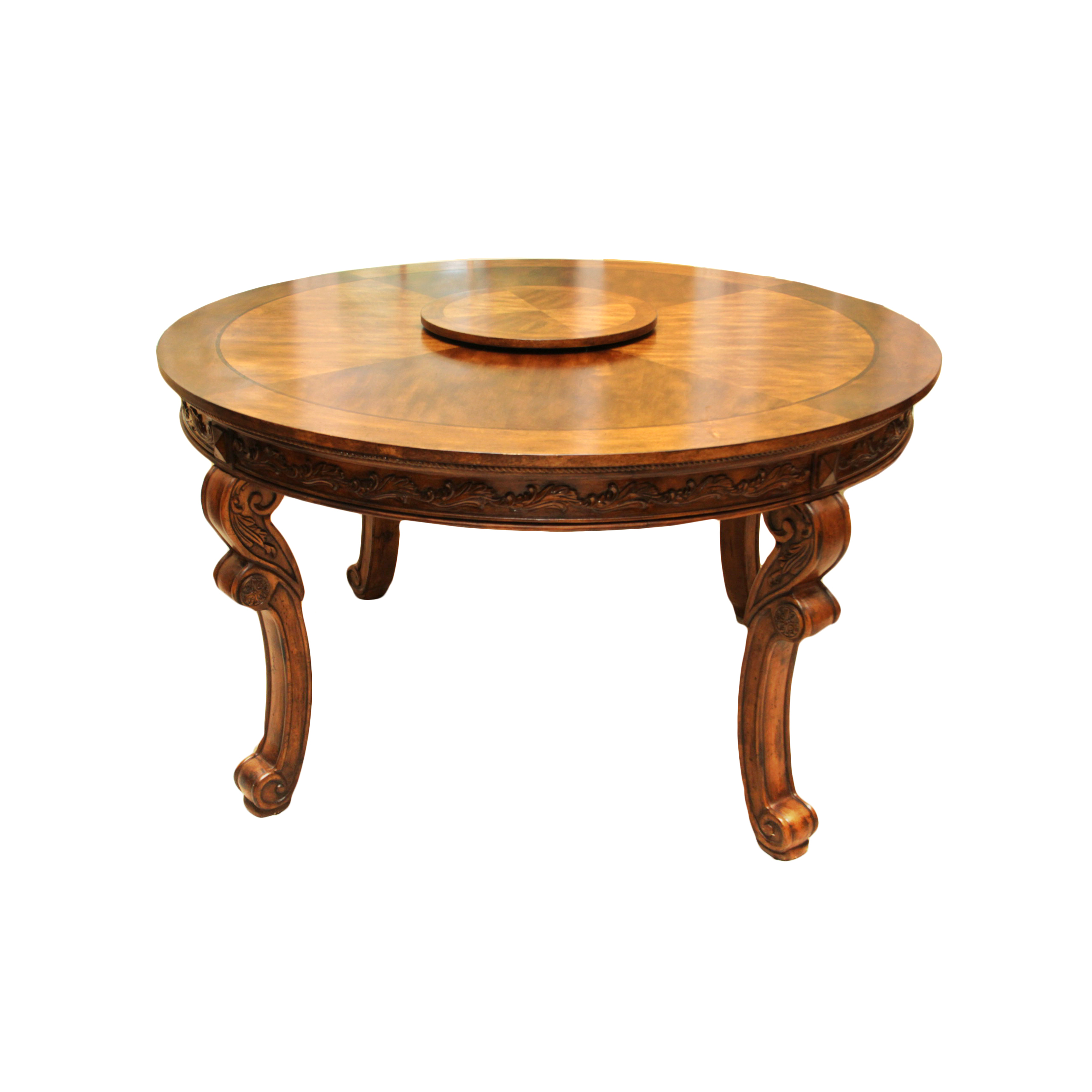 Contemporary Round Dining Table With Lazy Susan