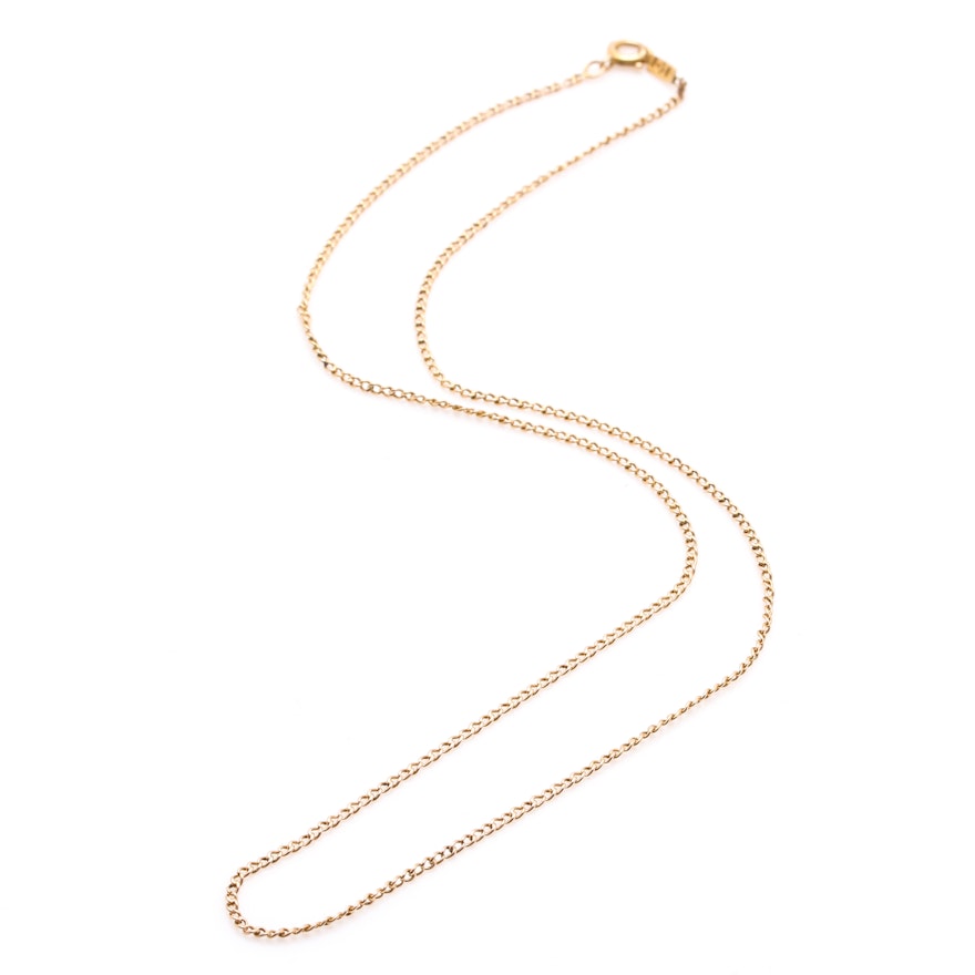 14K Yellow Gold Curb Chain Necklace