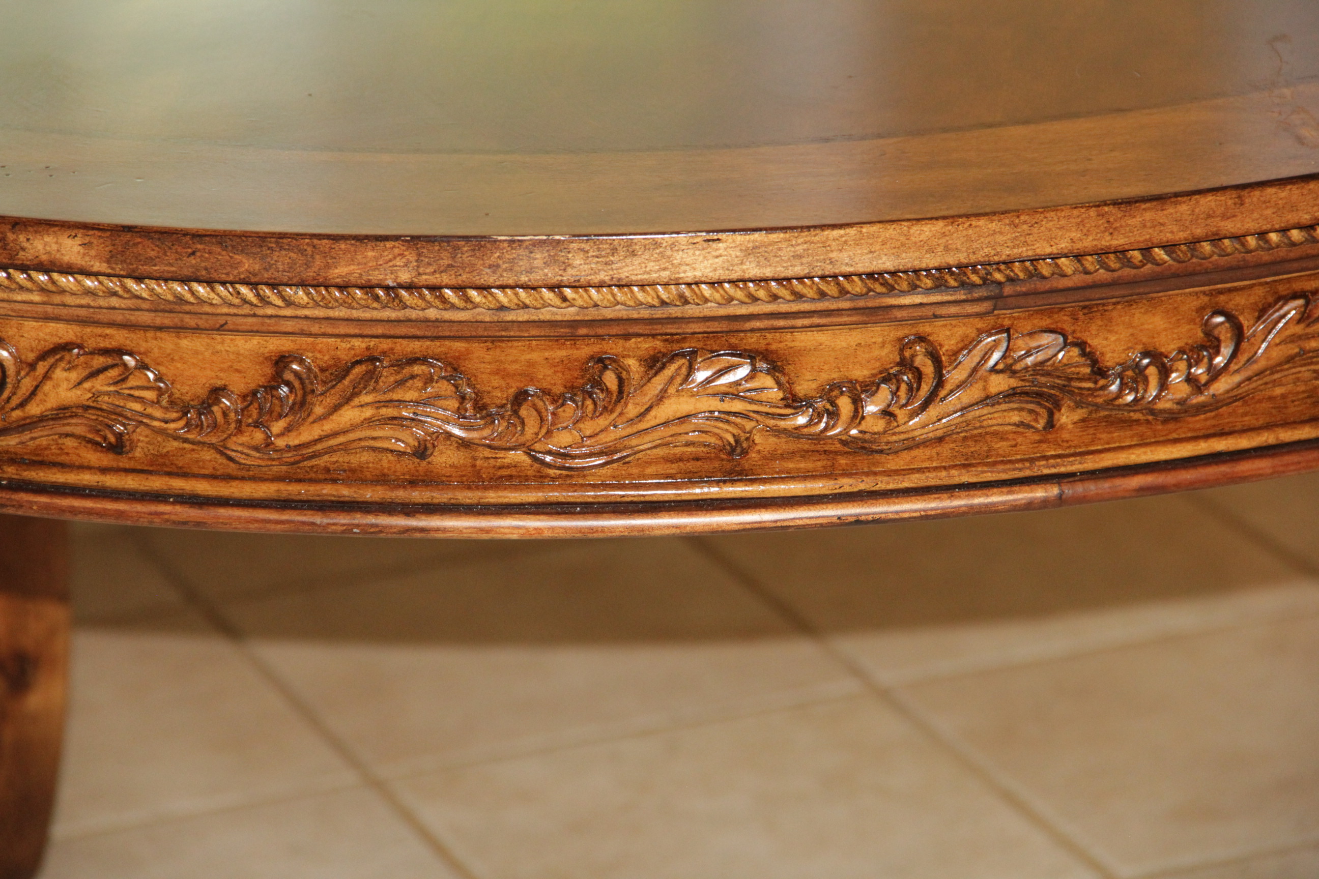 Contemporary Round Dining Table With Lazy Susan