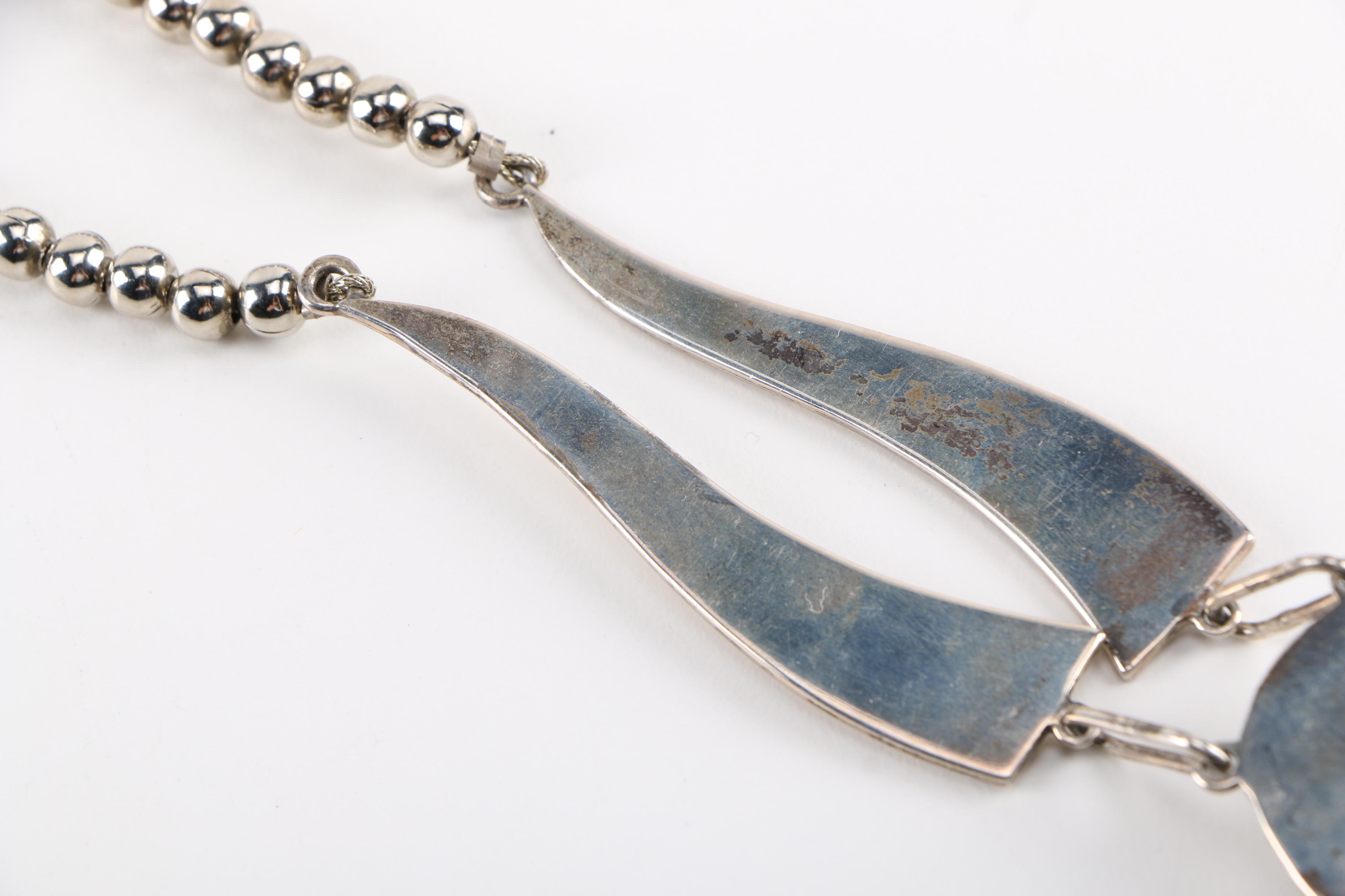 Southwestern Style Sterling and Turquoise Necklace