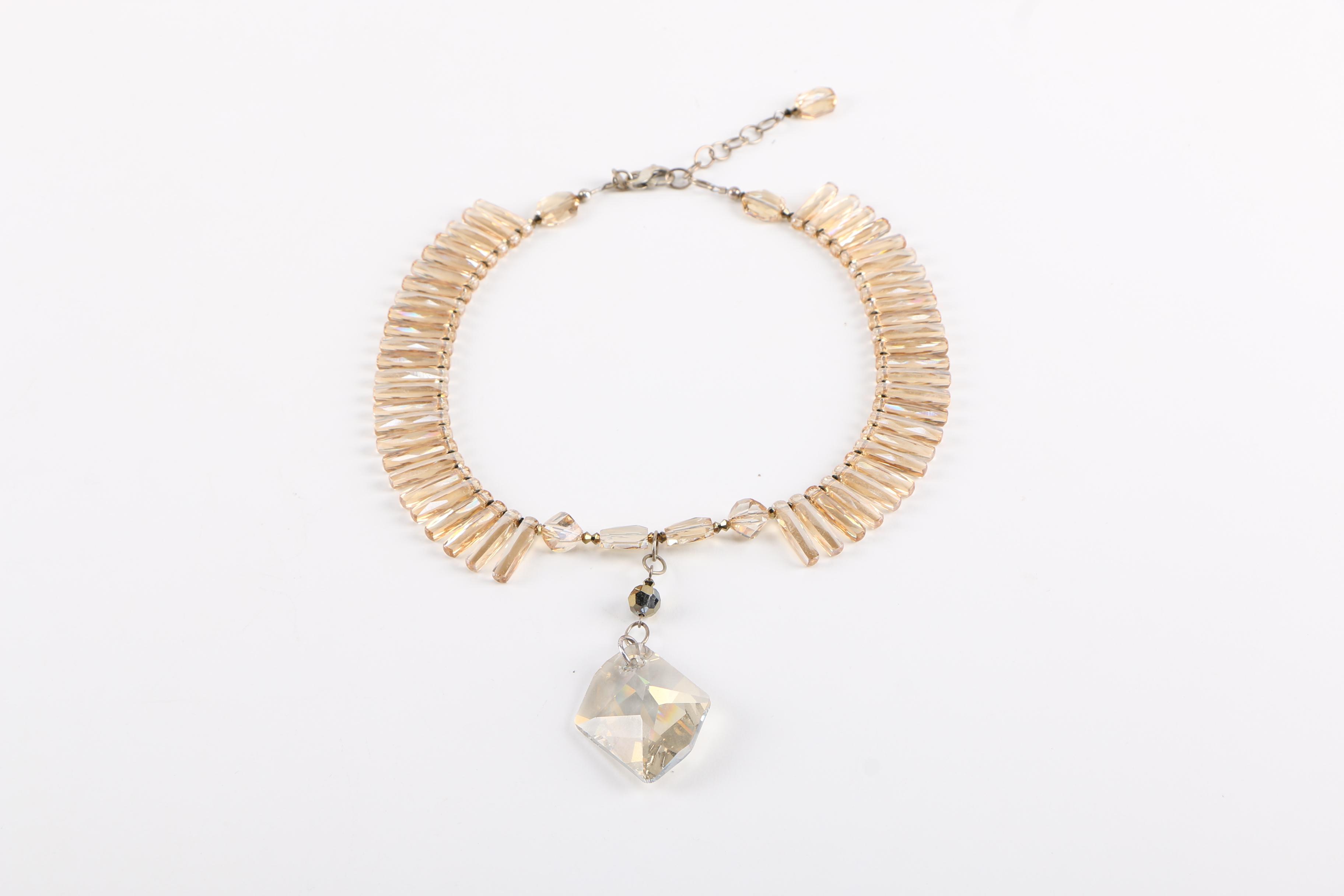 Sterling Silver Crystal Demi Parure