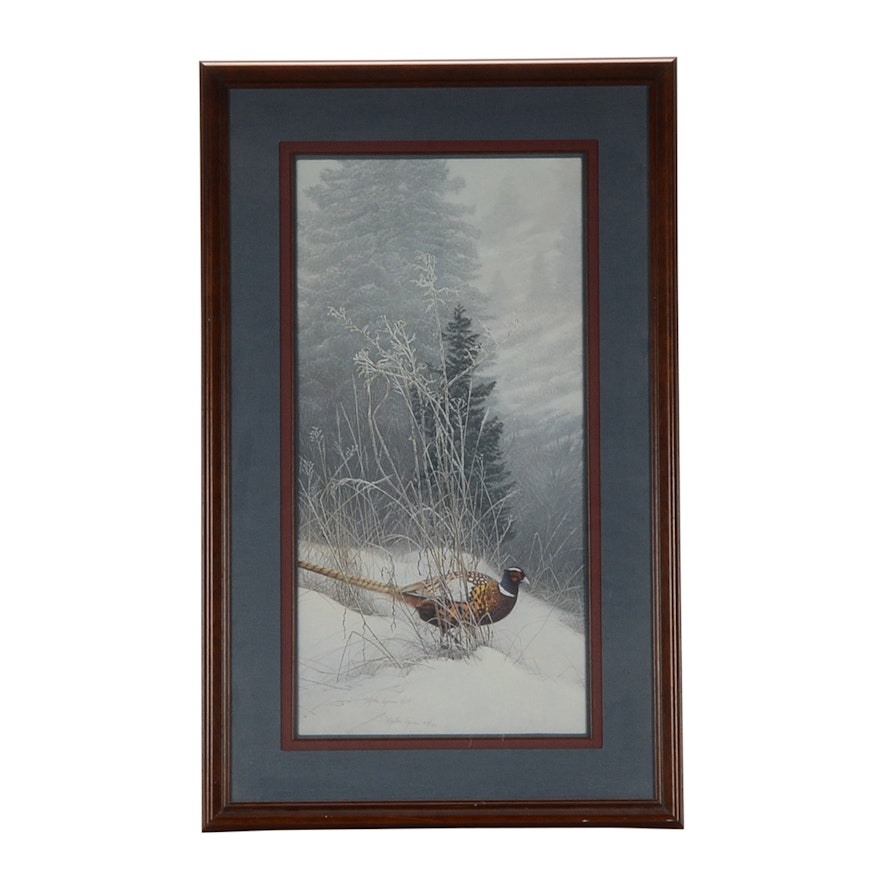 Stephen Lyman Signed 1989 Limited Edition Offset Lithograph "Color in the Snow"