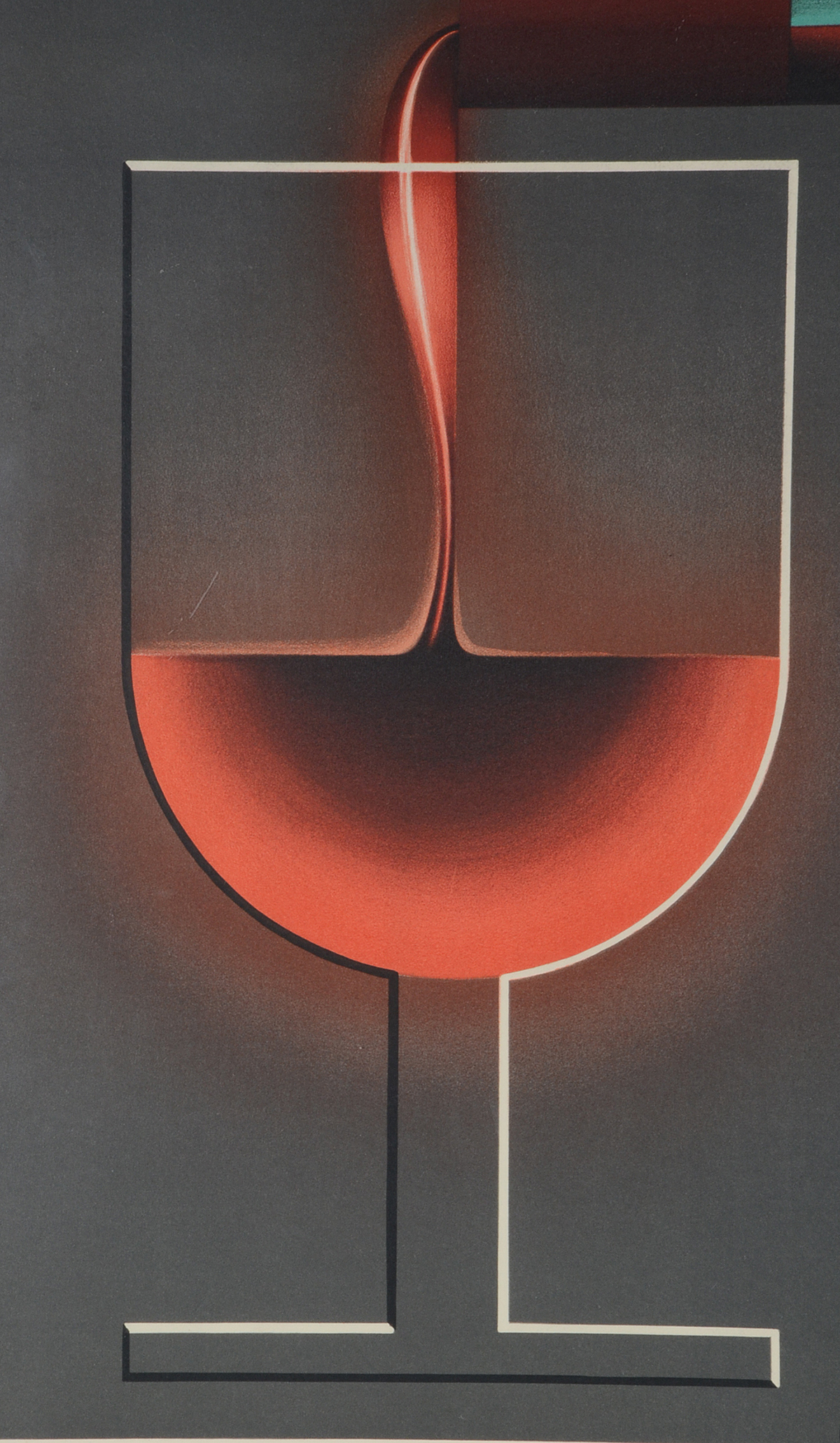 Original 1984 Color Lithograph Poster "Willi's Wine Bar, Paris" Designed by A. M. Cassandre