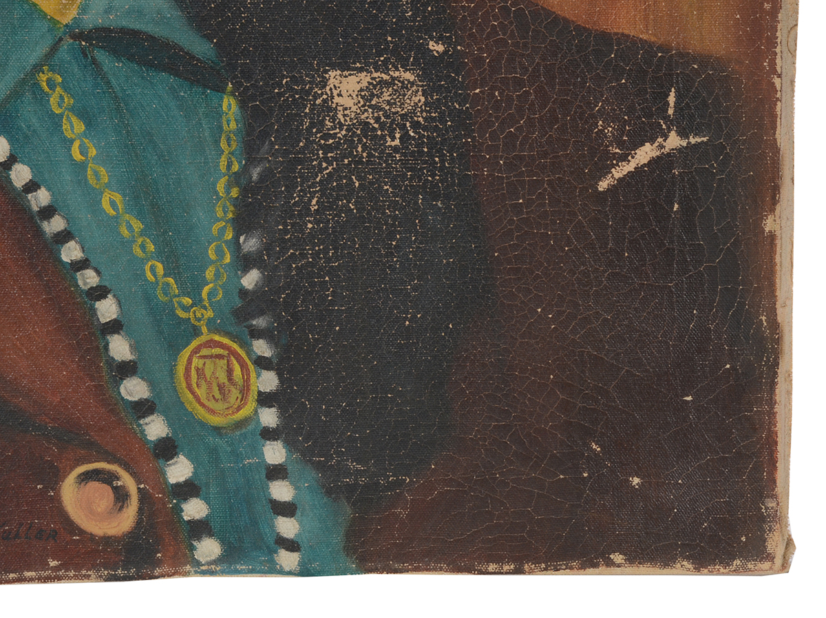 Fred Kuller Original Oil Native American Portrait on Canvas