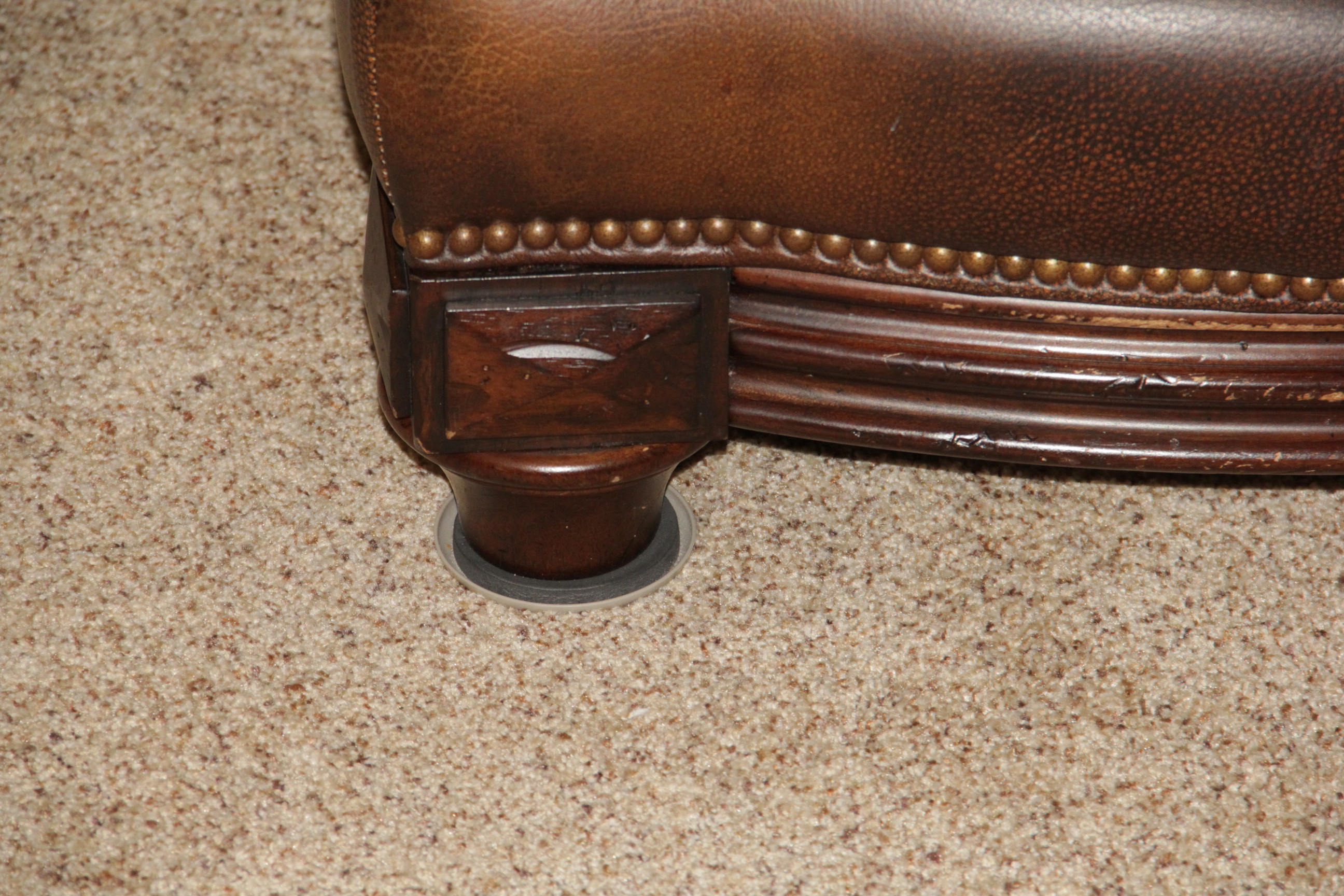 Leather Arm Chair and Ottoman by Lane