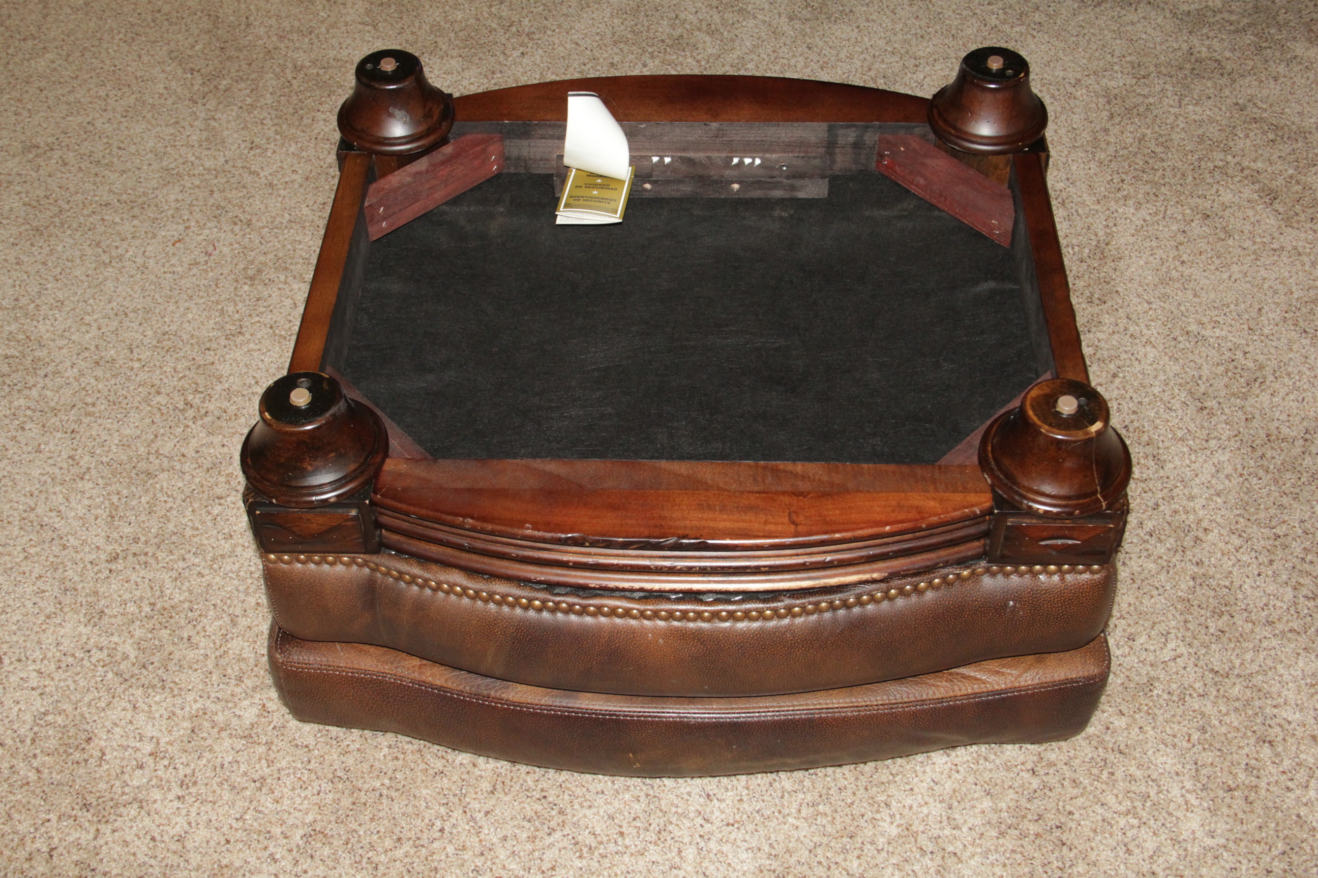 Leather Arm Chair and Ottoman by Lane