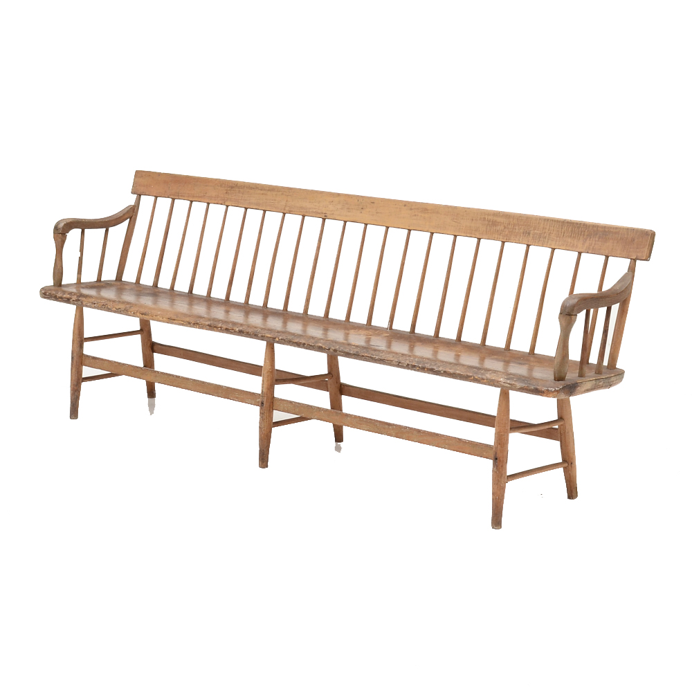 Antique Windsor Style Deacon's Bench