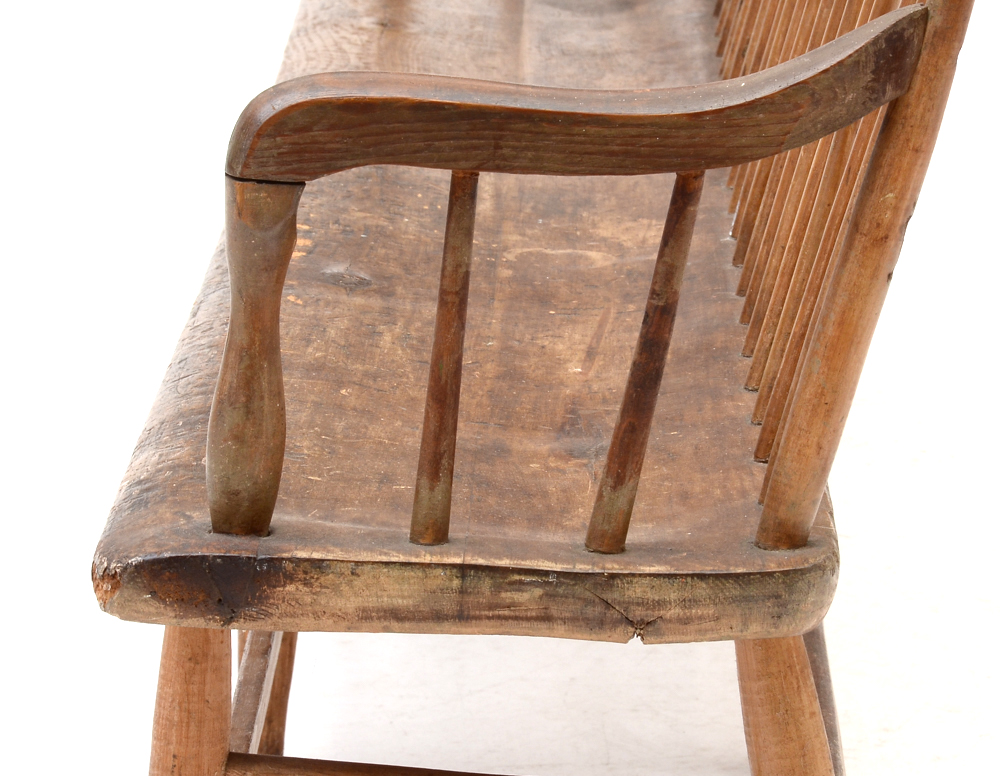 Antique Windsor Style Deacon's Bench