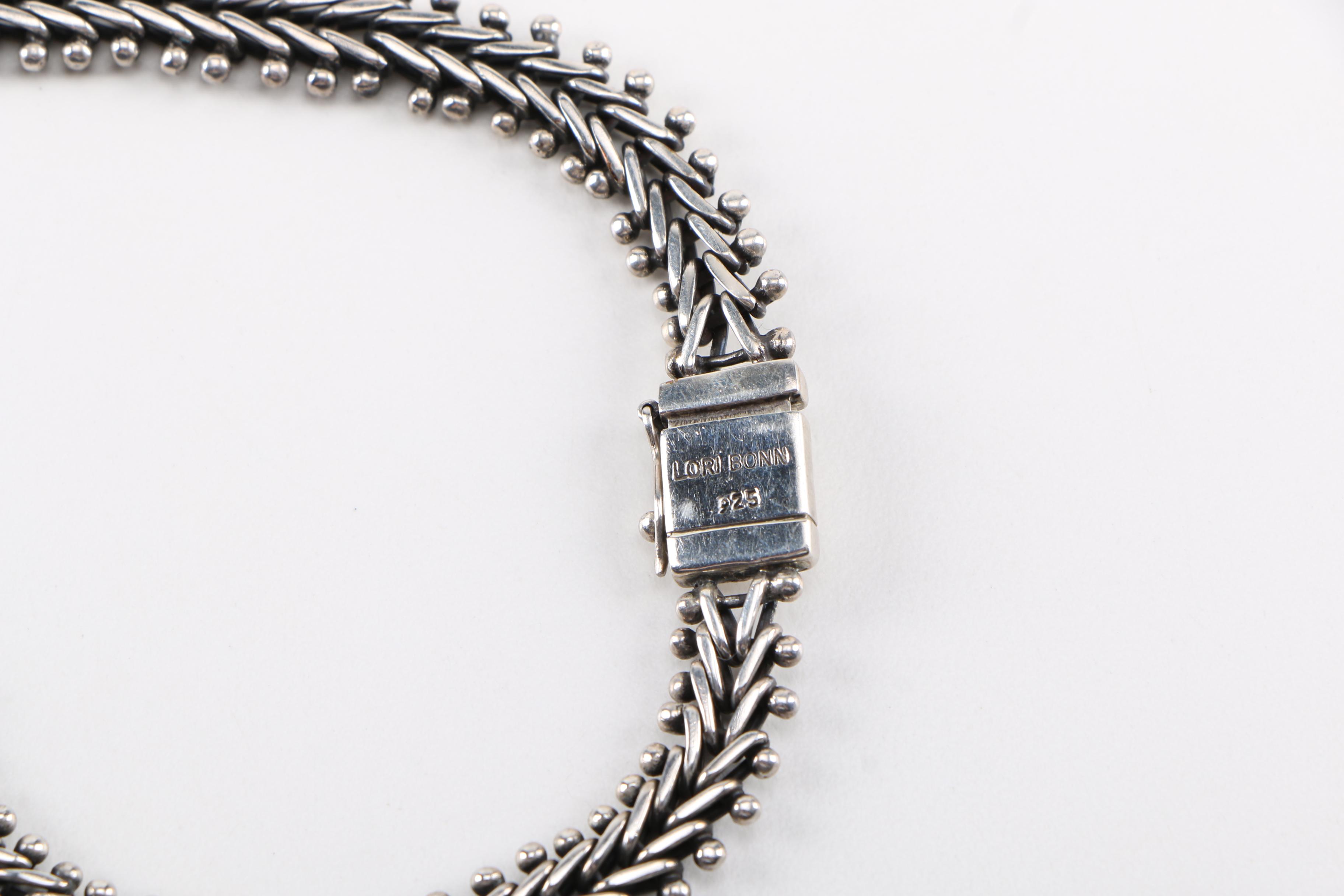 Sterling Silver and Amber Demi Parure by Lori Bonn