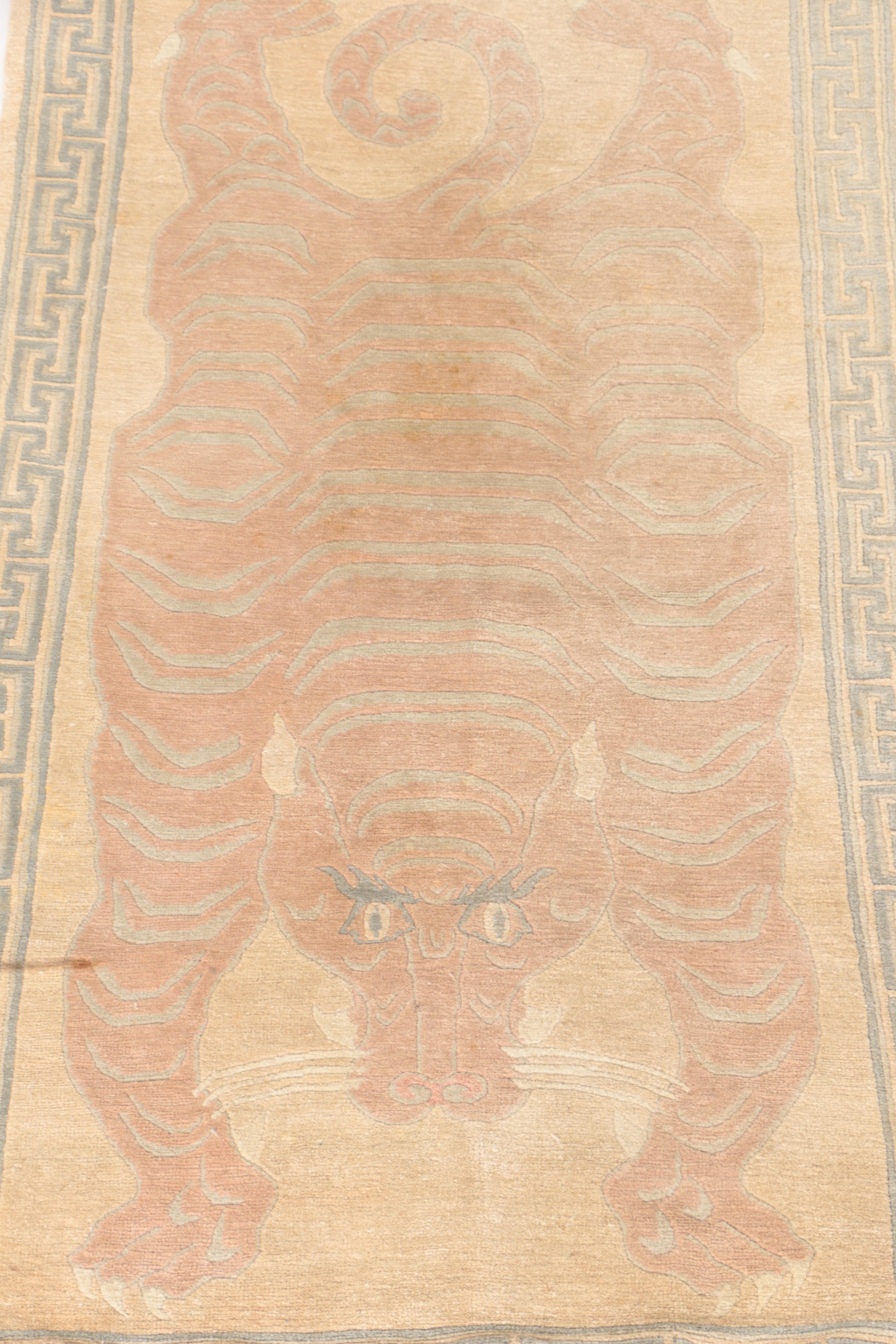 Hand-Knotted Tibetan "Tiger" Area Rug