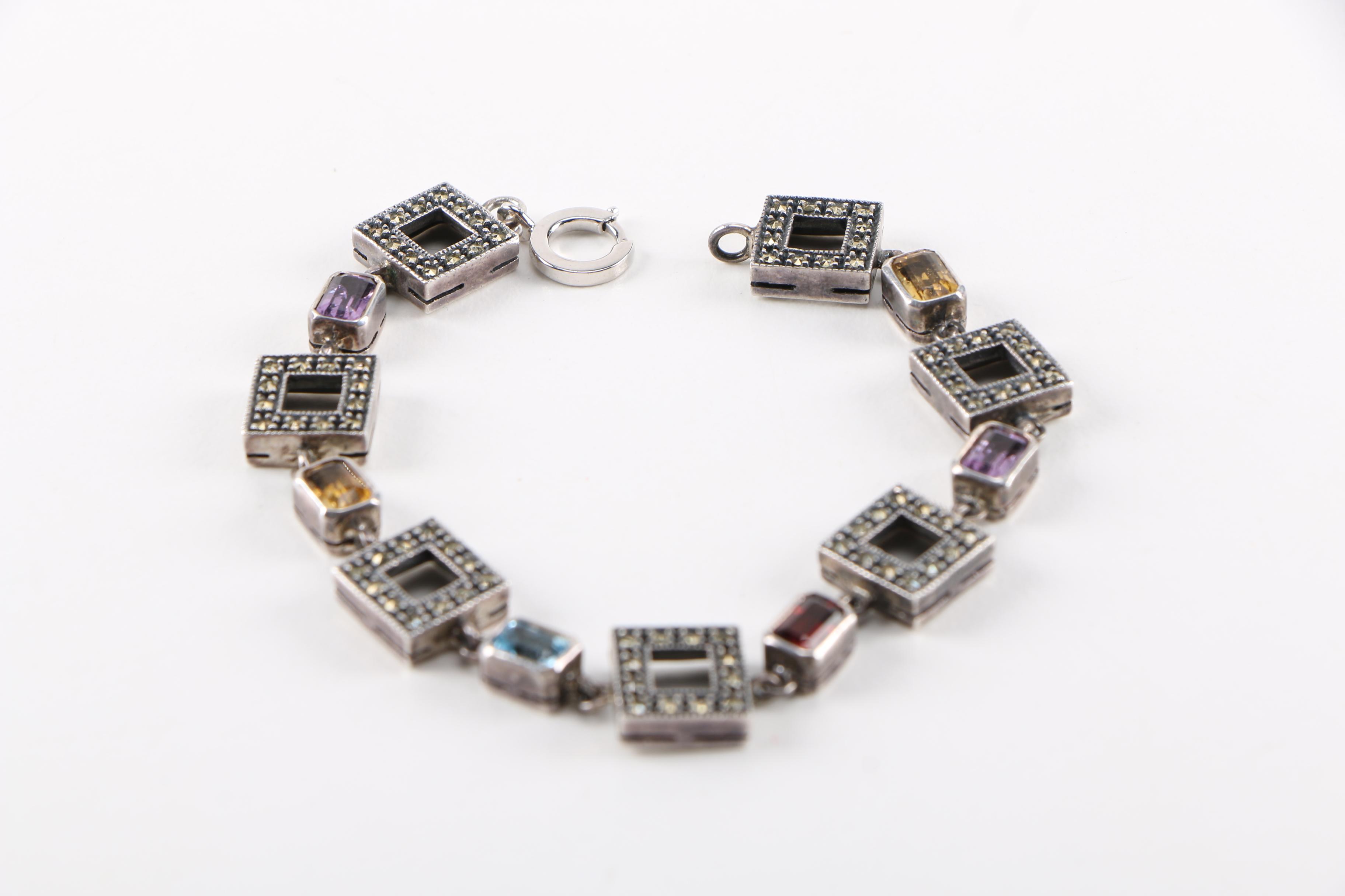 Sterling Silver and Gemstone Bracelet