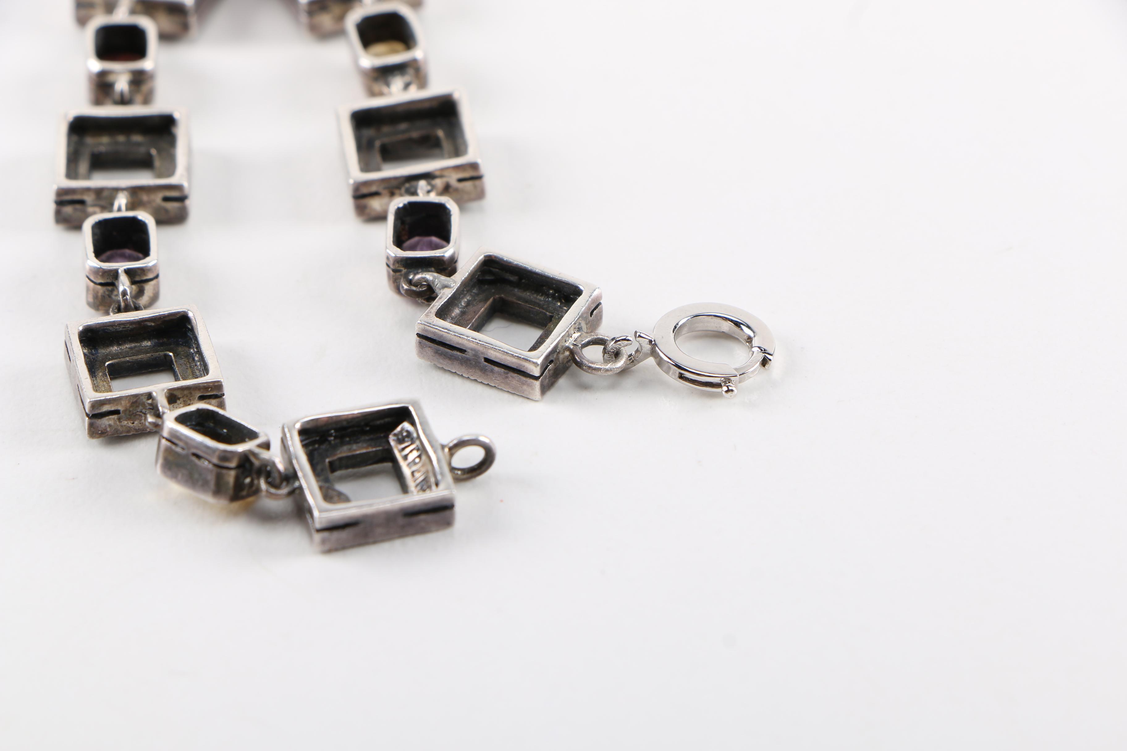 Sterling Silver and Gemstone Bracelet