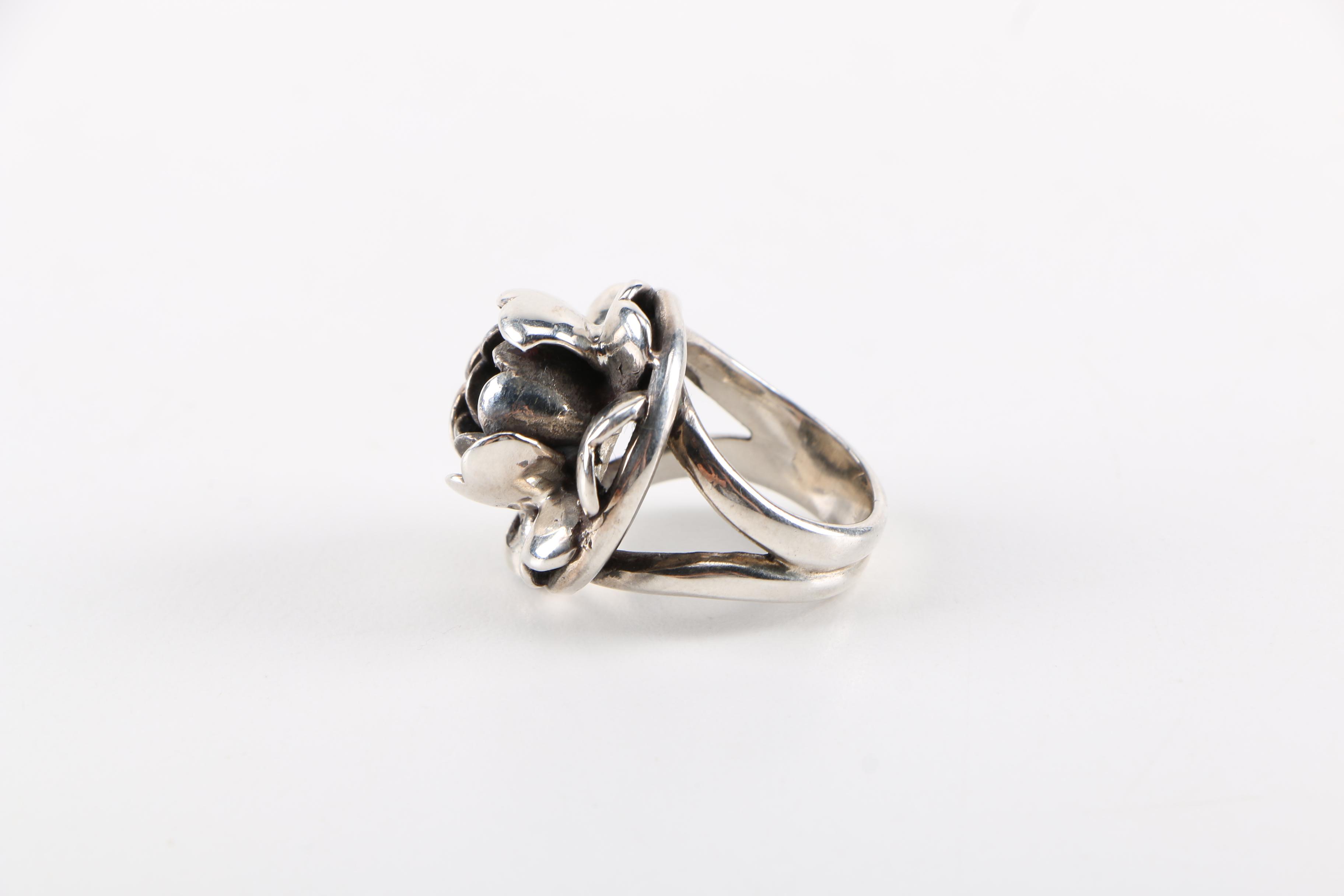 Sterling Silver Rose Ring