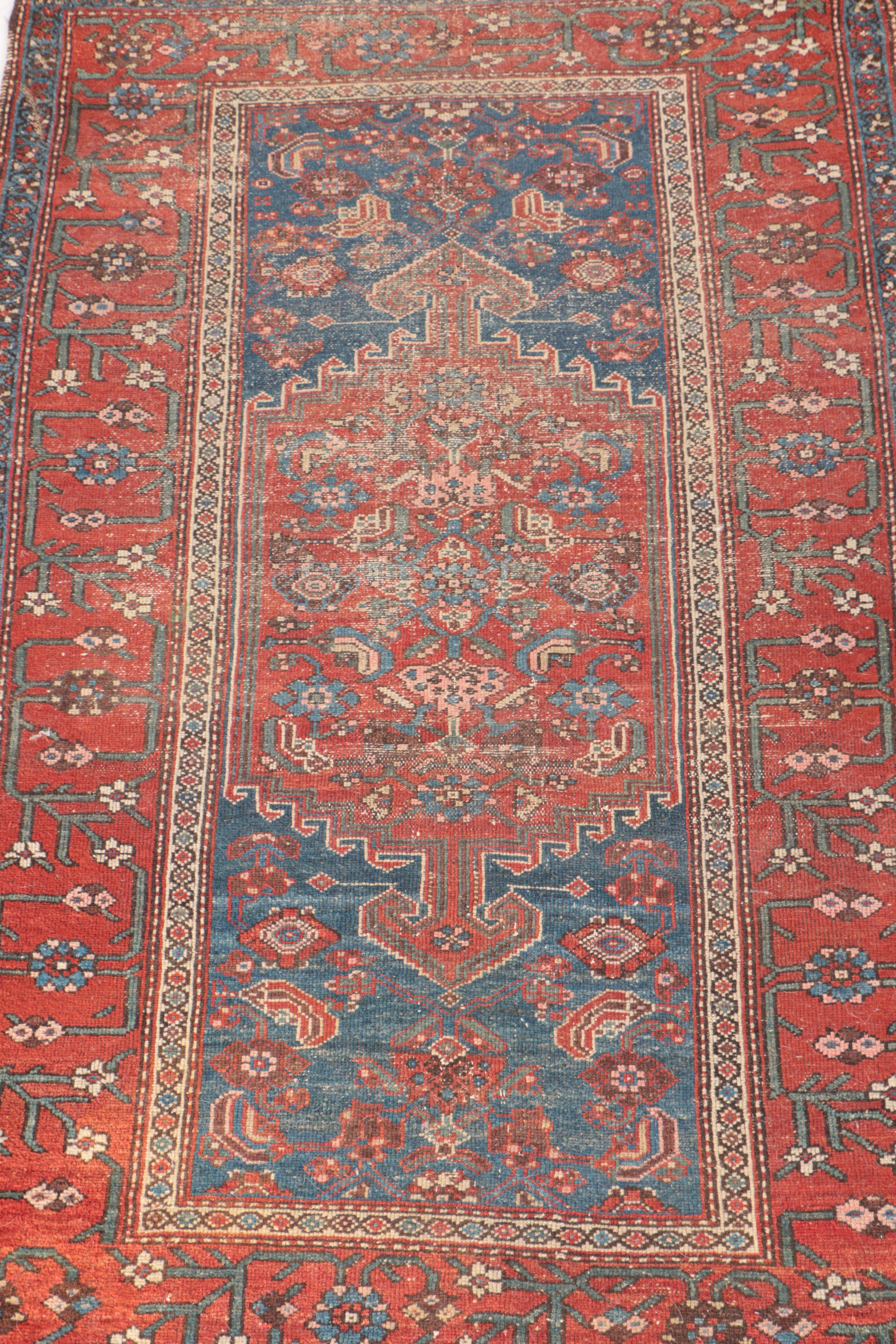 Antique Hand-Woven Persian Tribal Area Rug