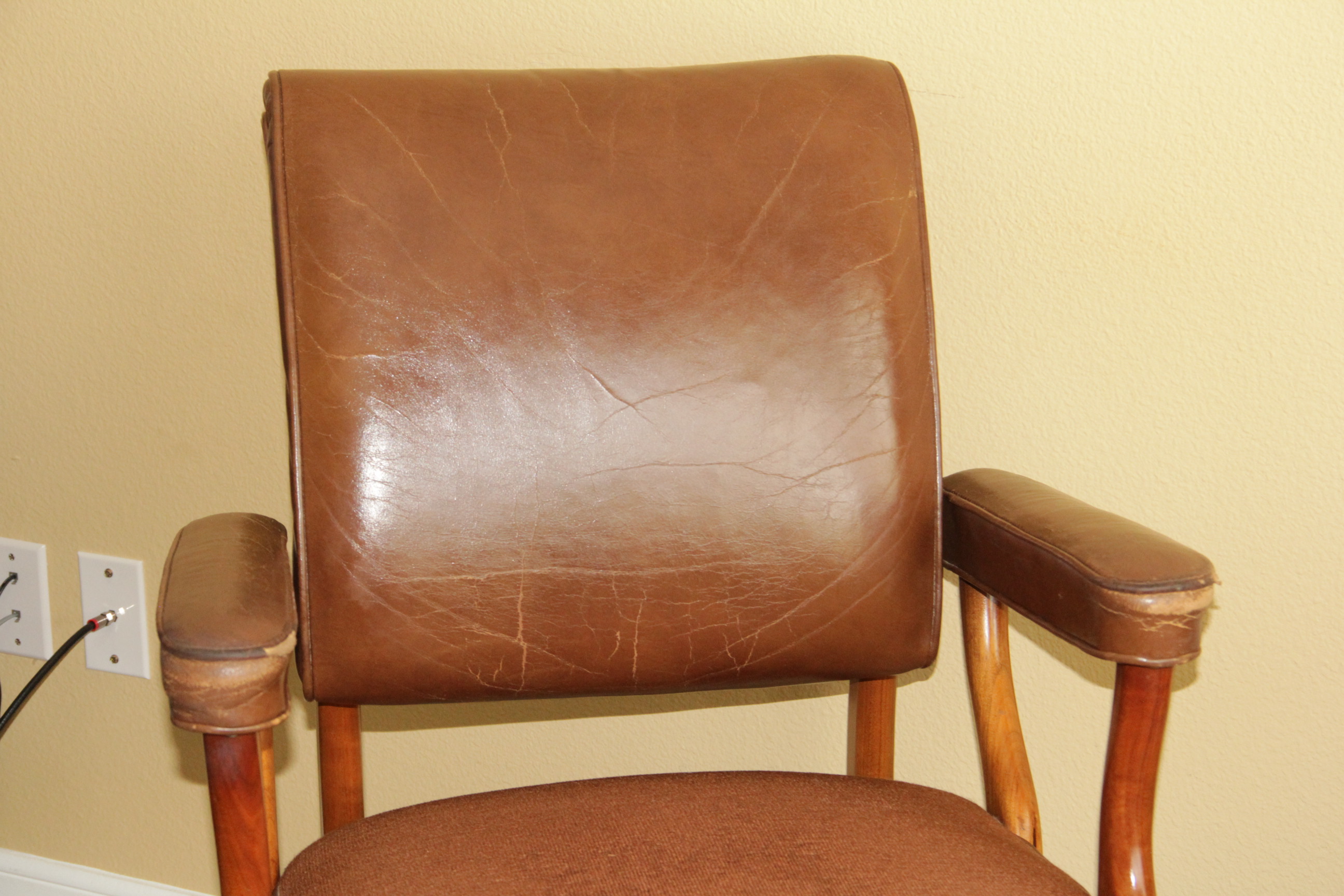Brown Leather Rolling Office Chair