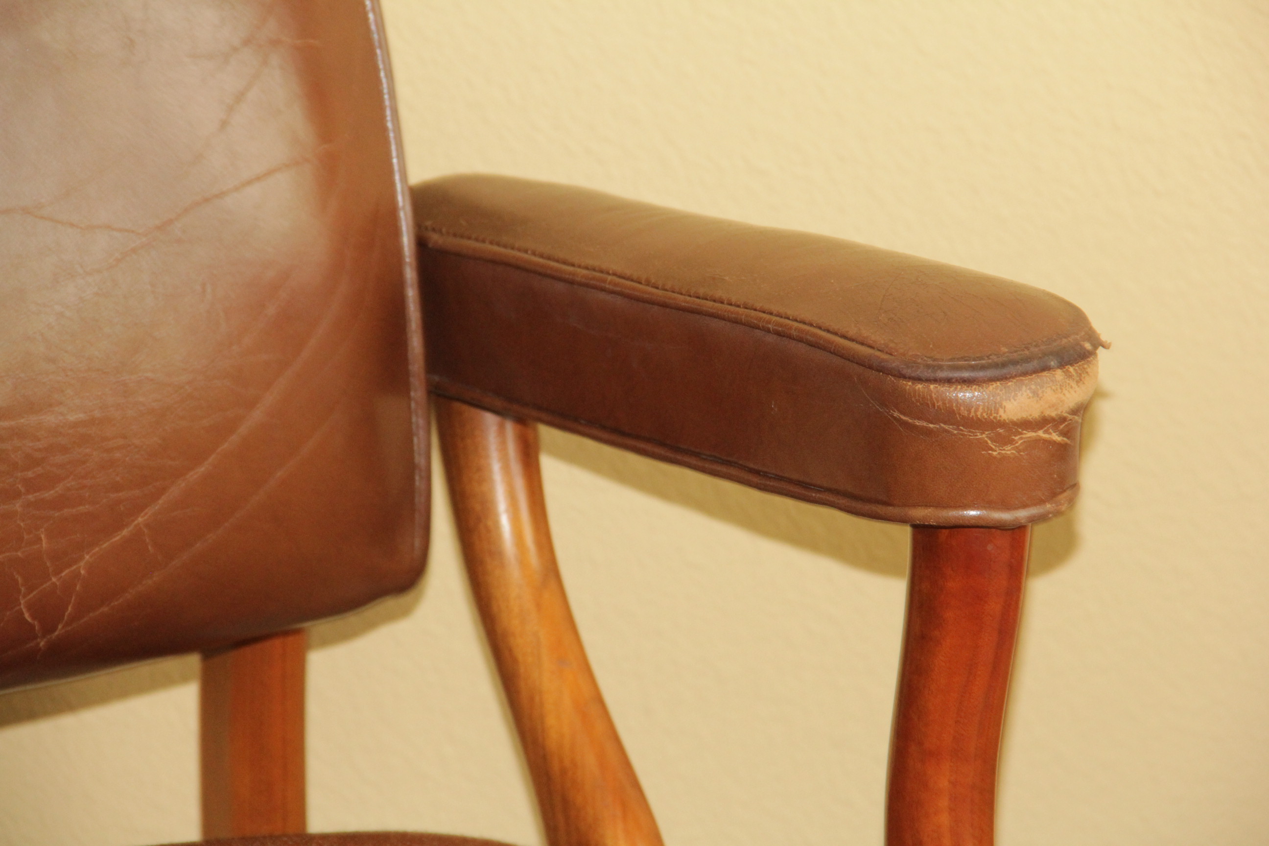 Brown Leather Rolling Office Chair