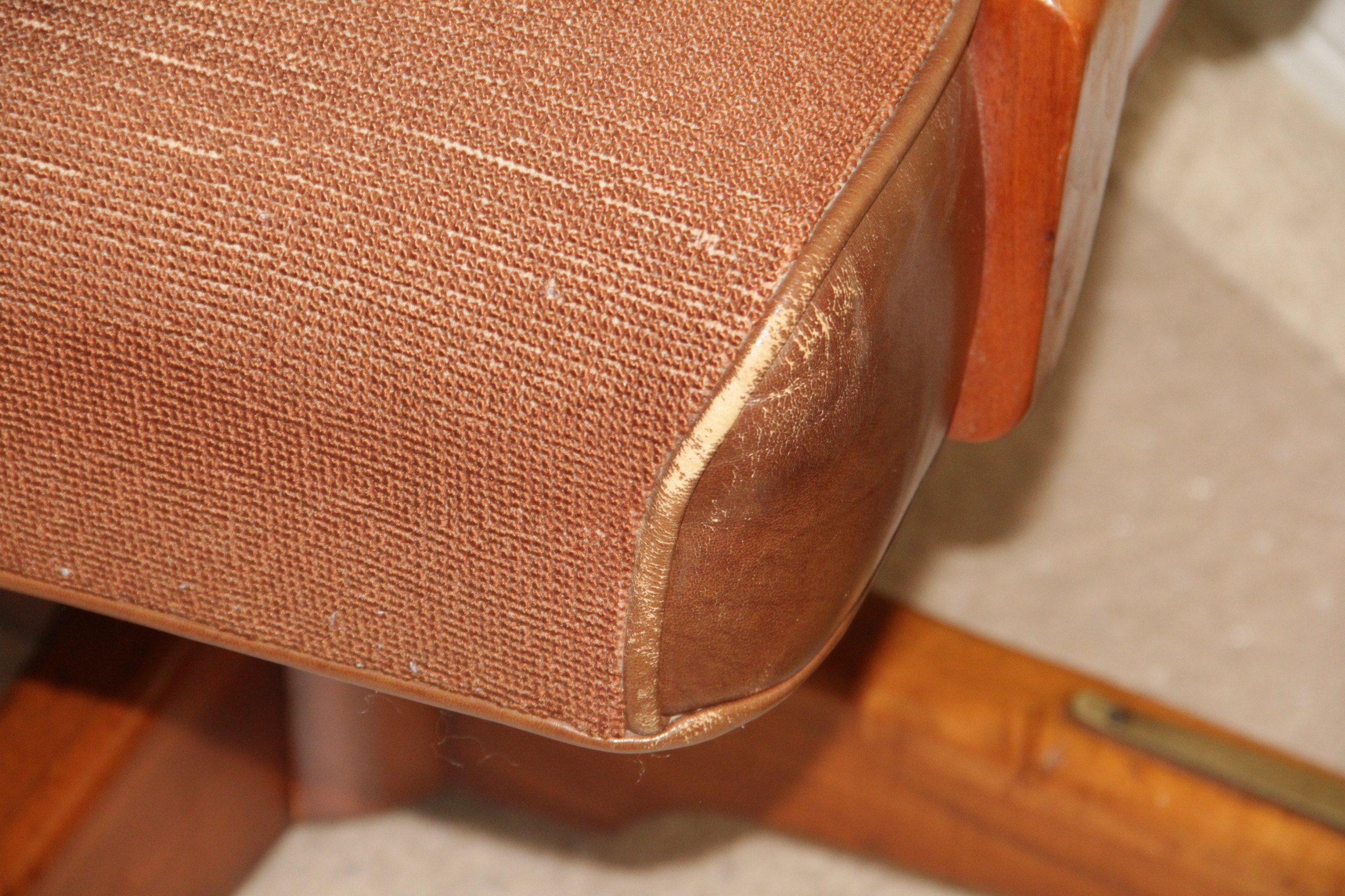 Brown Leather Rolling Office Chair