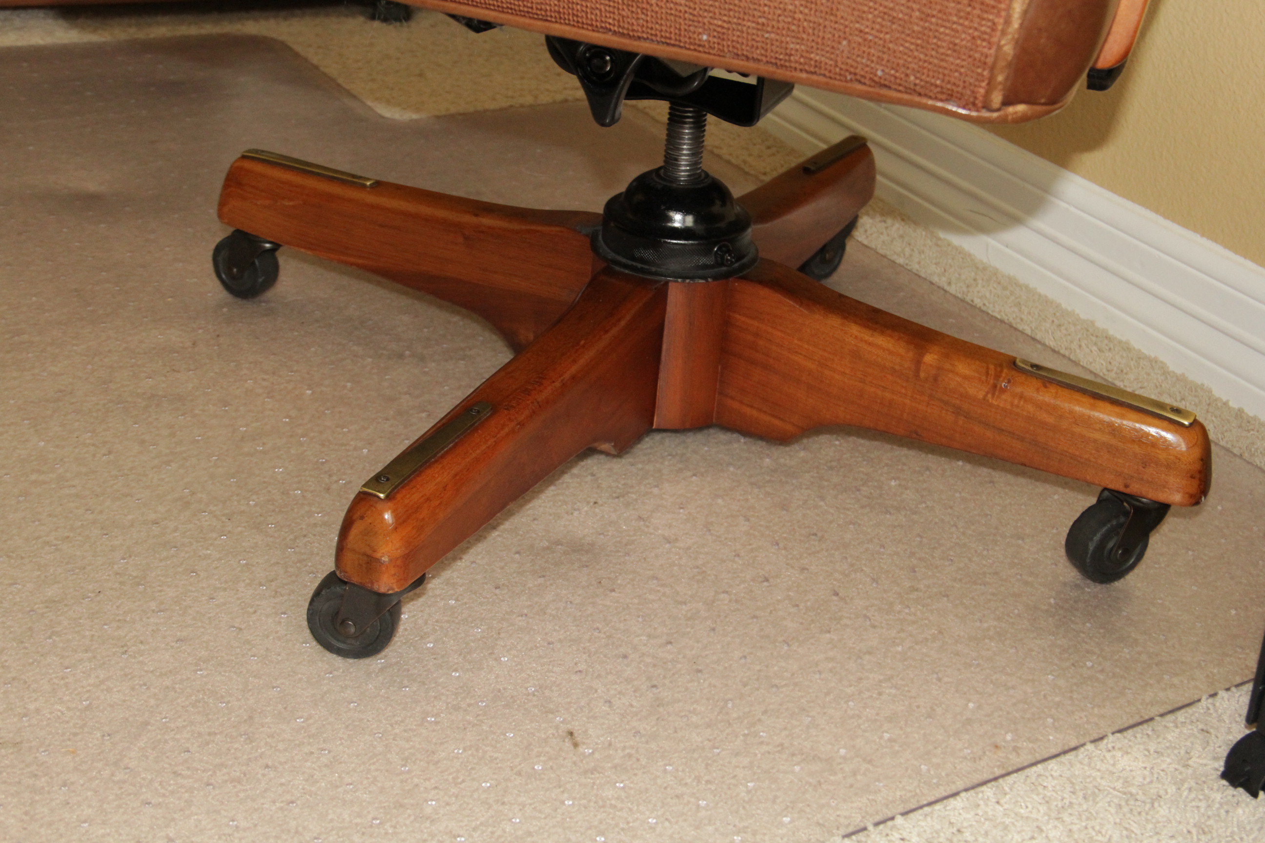 Brown Leather Rolling Office Chair