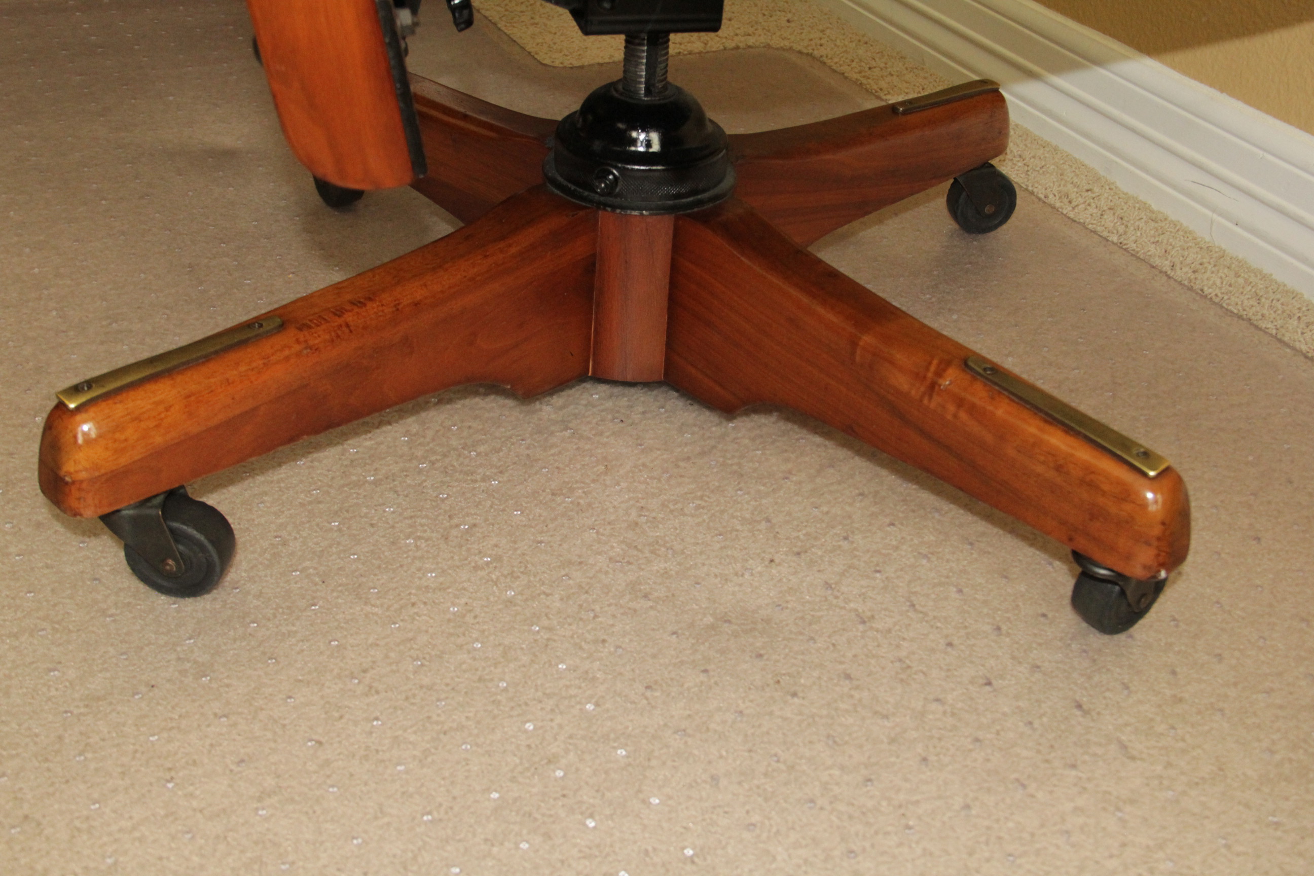 Brown Leather Rolling Office Chair