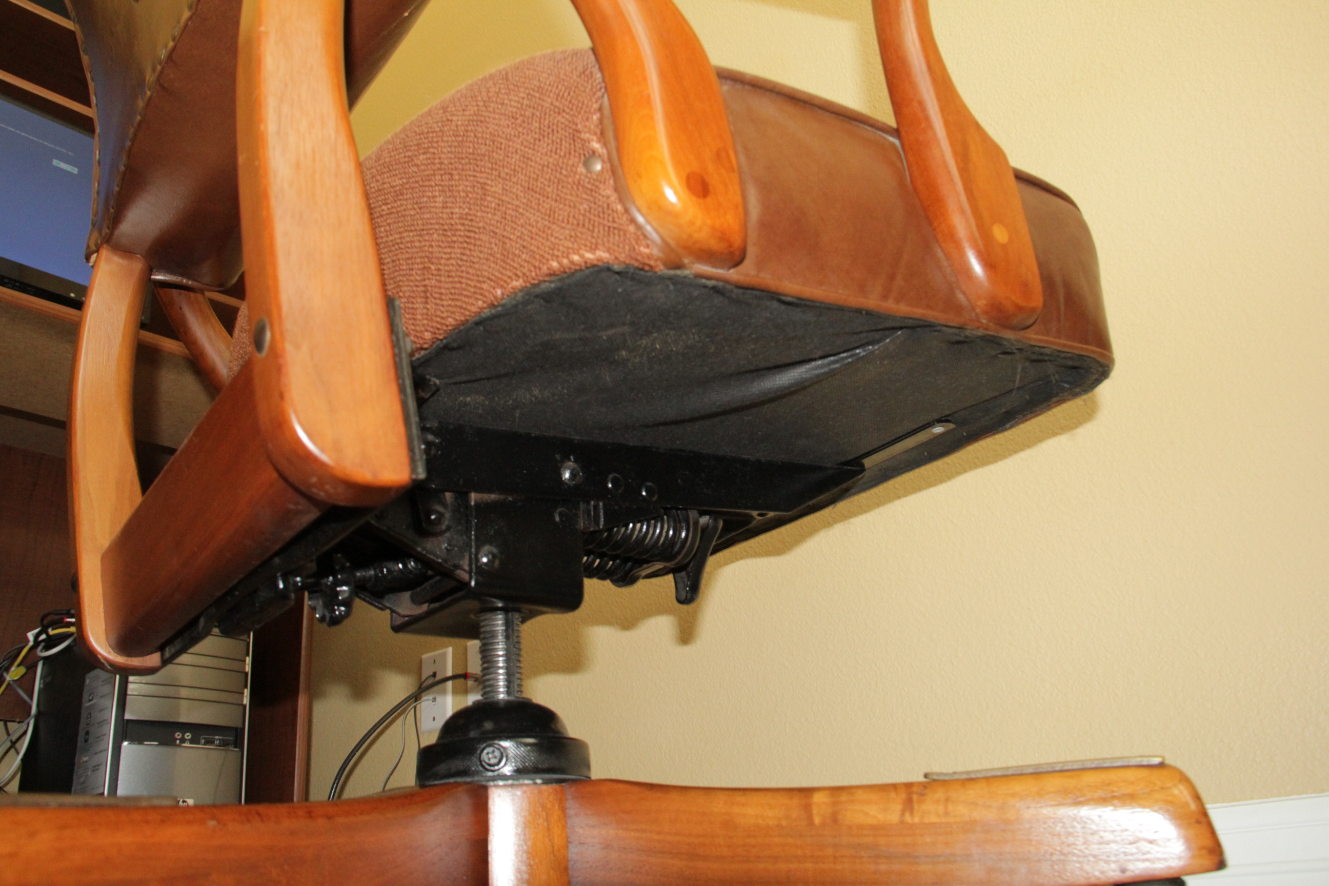 Brown Leather Rolling Office Chair