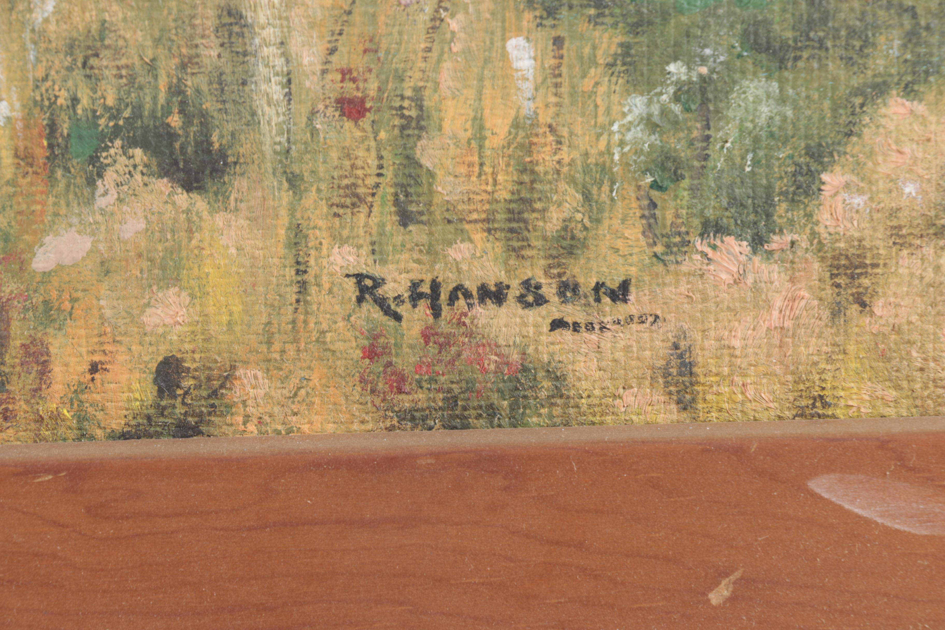 Ruth Hanson Oil Painting on Canvas Board of Landscape